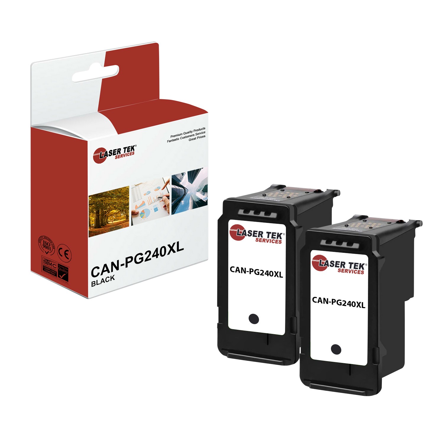2Pk LTS PG240XL Black HY Compatible with Canon Pixma MG 2120 MG2220 Ink