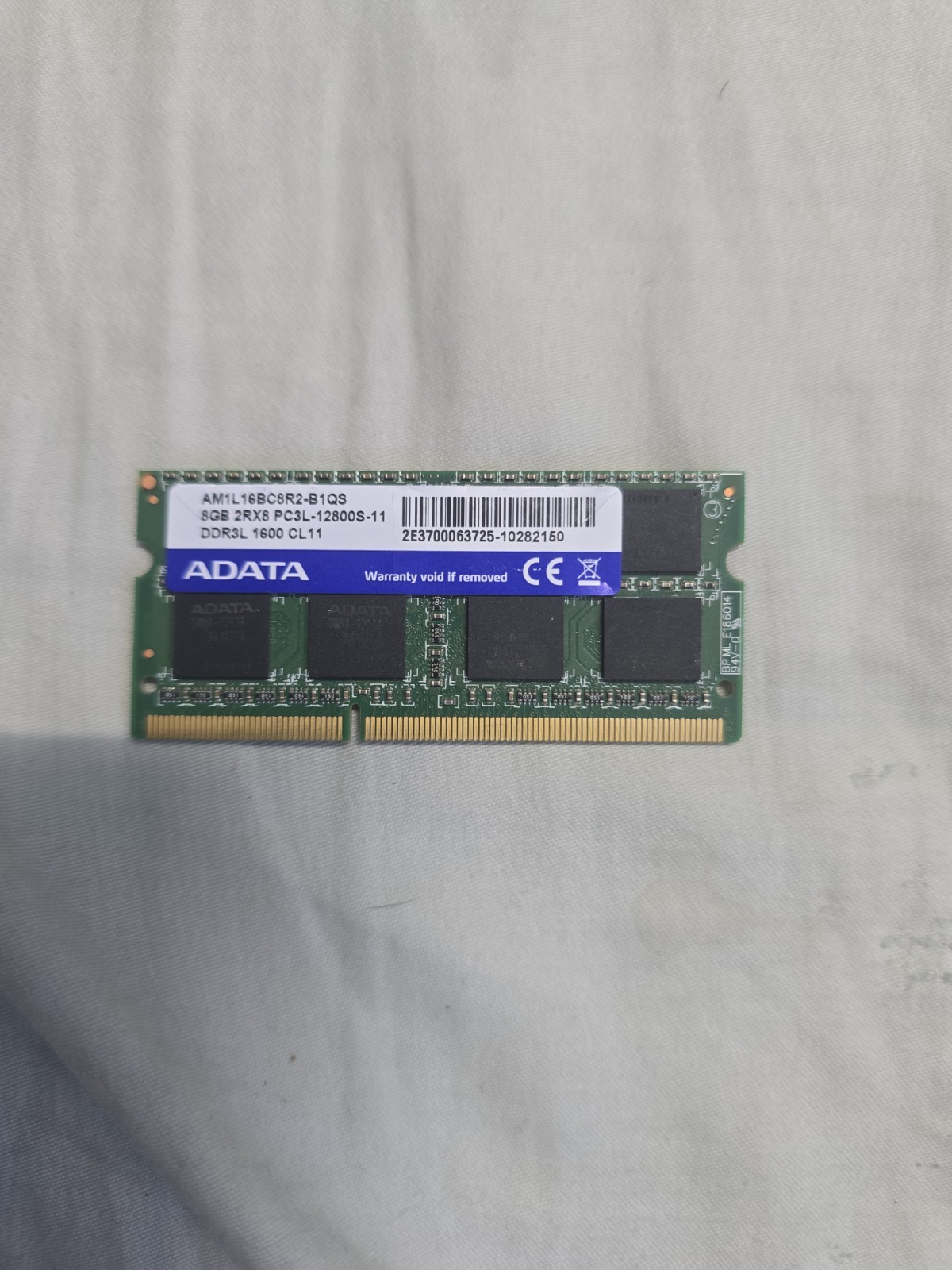 ADATA AM1L16BC8R2-B1QS RAM 8GB 2Rx8 PC3L-12800S-11 DDR3L 1600 Laptop Memory