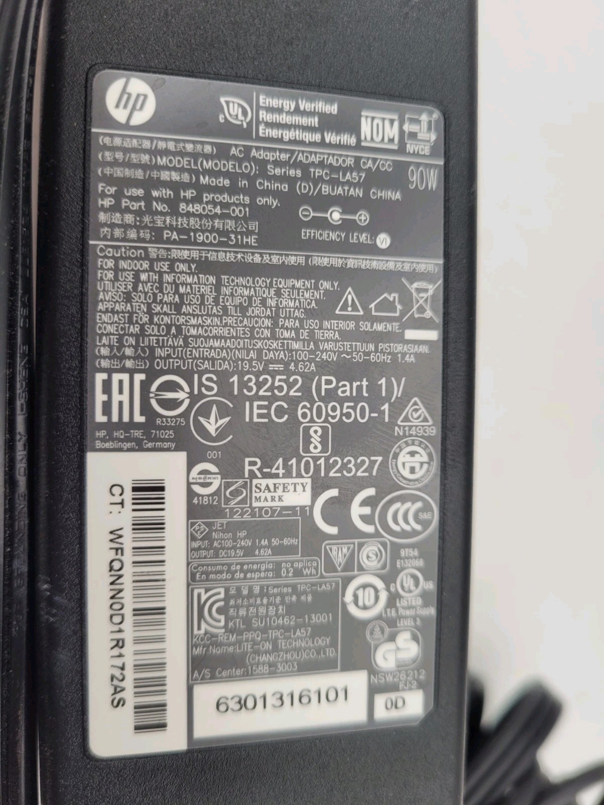 HP PA-1900-32HE 19.5V 4.62A 90W Genuine Original AC Power Adapter Charger