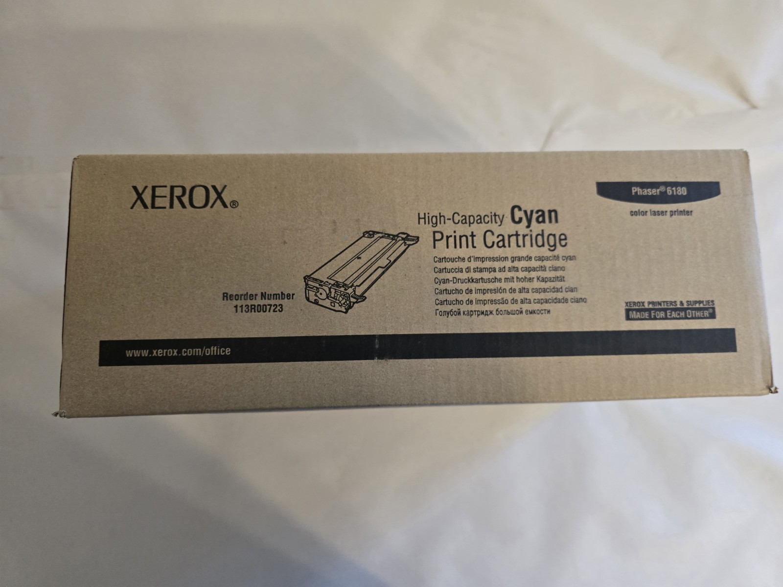 NEW GENUINE XEROX 113R00723 HIGH CAPACITY CYAN TONER CARTRIDGE PHASER 6180