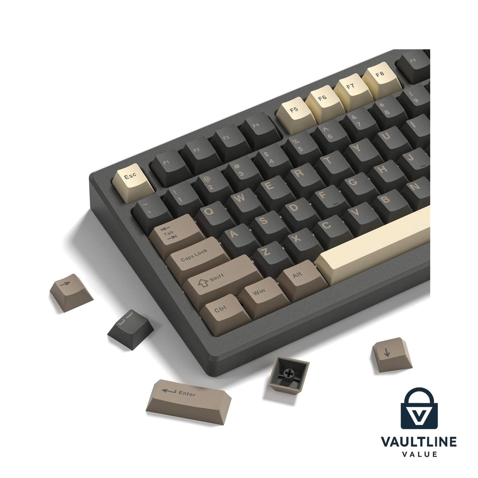 Womier Double Shot PBT Keycaps Set Cherry Profile Vintage Grey 132 Keys