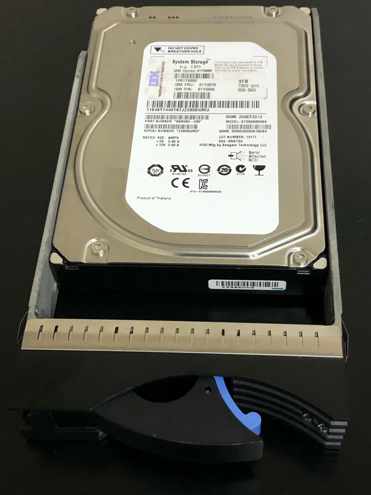 IBM 81Y9886 3TB 7.2K 3.5" SAS HDD – Enterprise Server Hard Drive 6Gbps