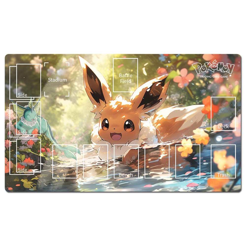 Pokemon Duel Playmat Eevee TCG CCG Playing Pad Trading Card Game Mat Mousepad