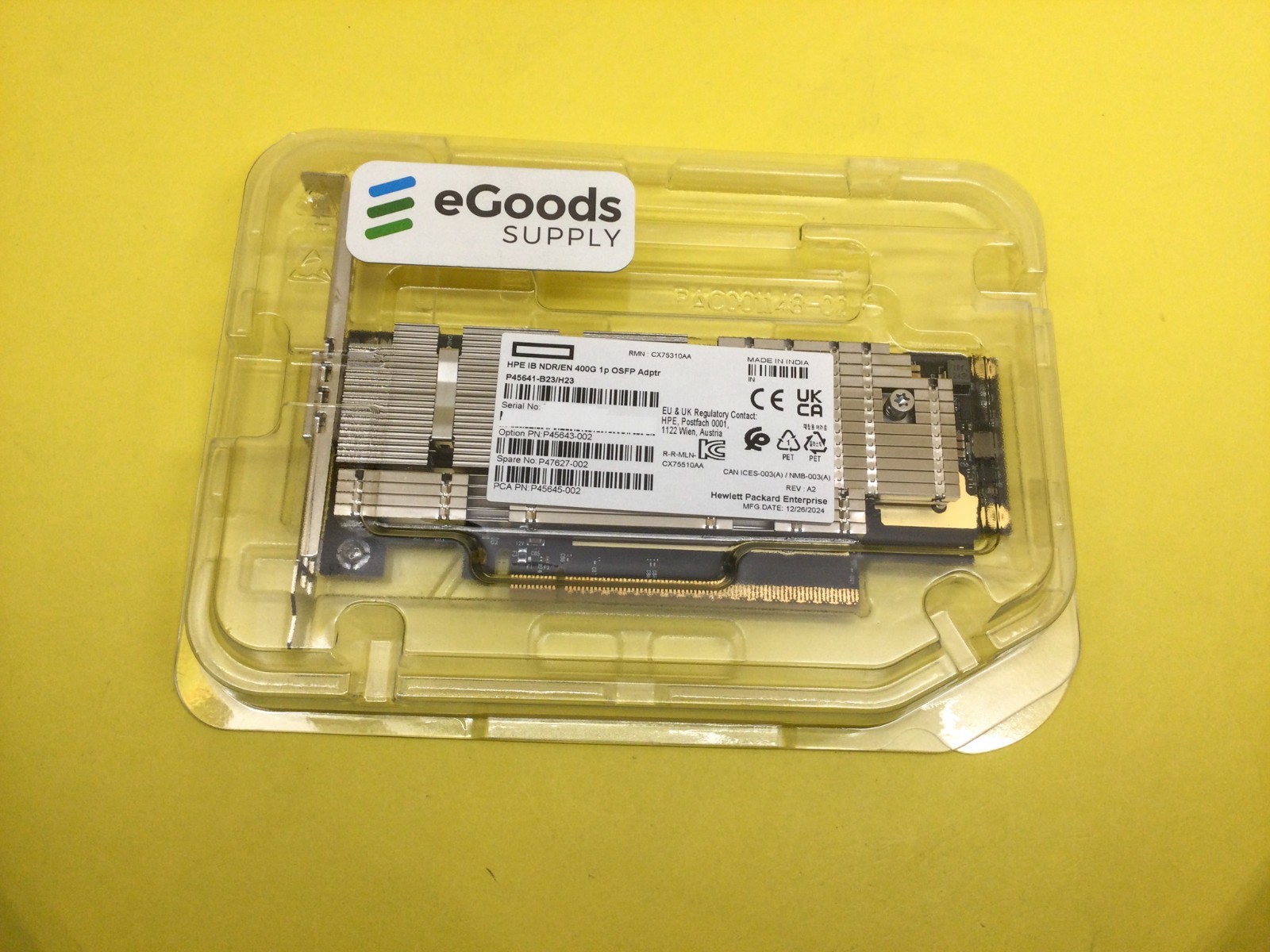 P45642-B21 HPE INFINIBAND NDR200 1-PORT OSFP PCIE5 X16 MCX75310AAS-HEAT New