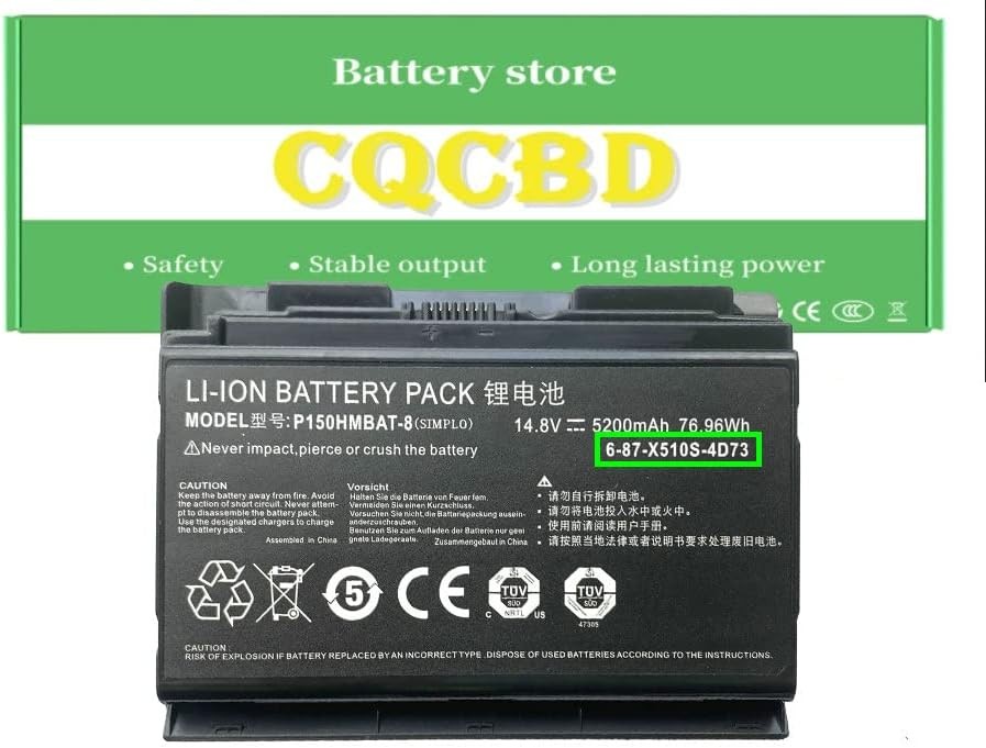 P150HMBAT 8 6 87 X510S 4D74 e 6 87 X710S 4D73 Battery for Sager CLEVO P150EM