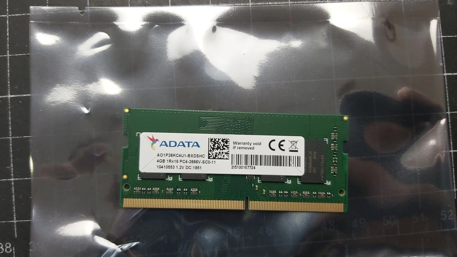 ADATA 4GB DDR4 1RX16 PC4 2666V MEMORY SODIMM RAM - GREEN