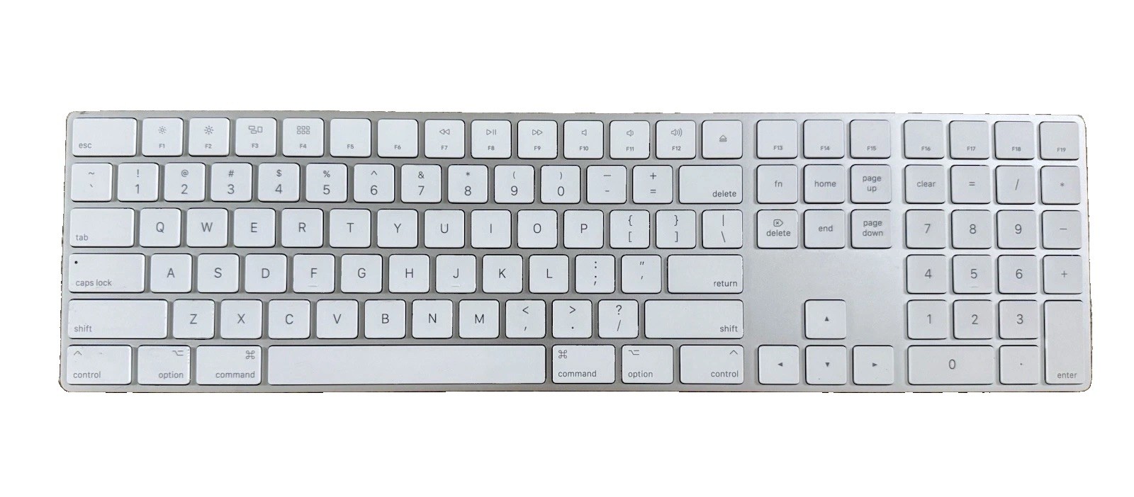 Apple Magic Keyboard w/ Numeric Keypad A1843 Silver White Wireless Never Used