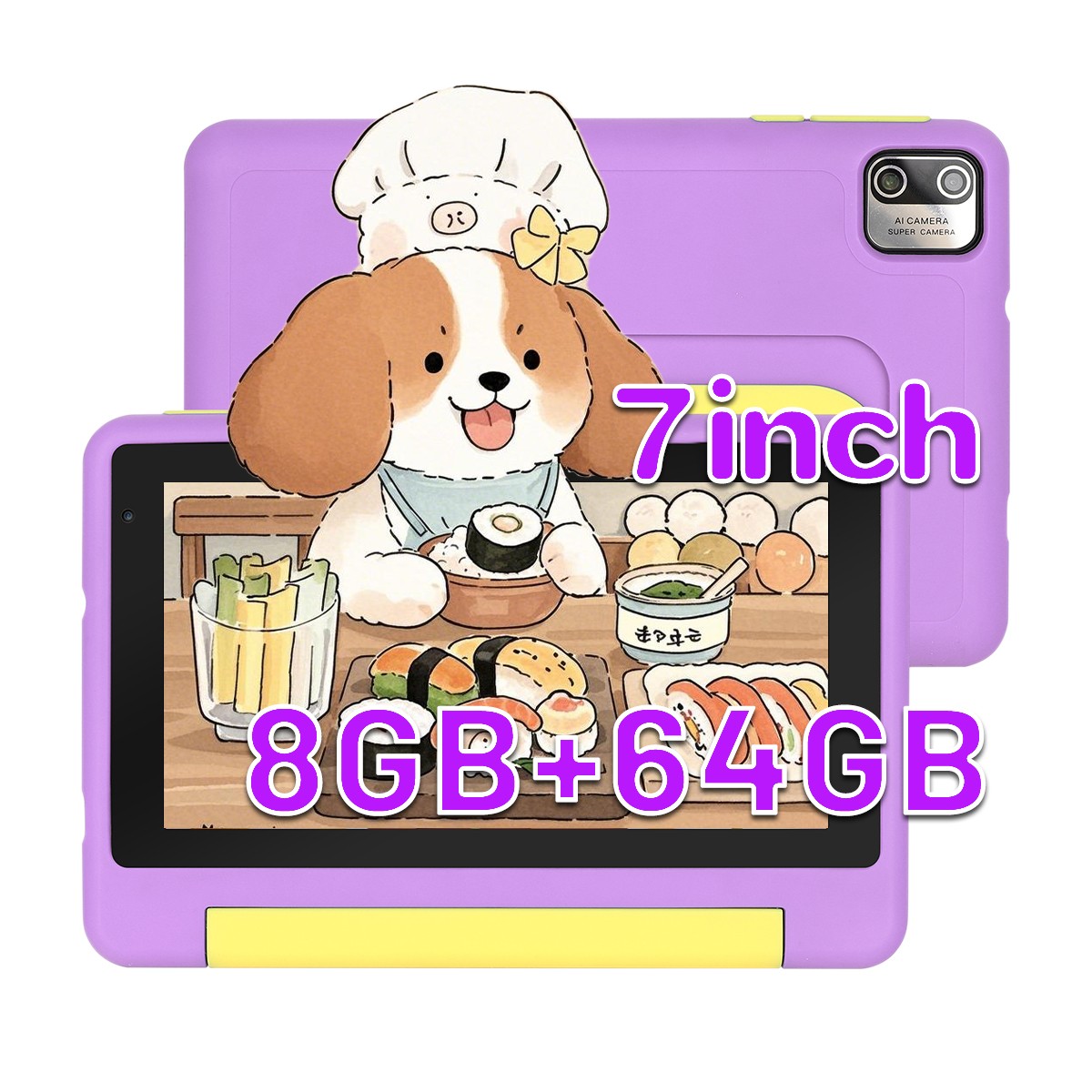 7 inch Kids Tablet Android 13 for Ages 3-12,8GB+64GB ,Back-to-School Educational