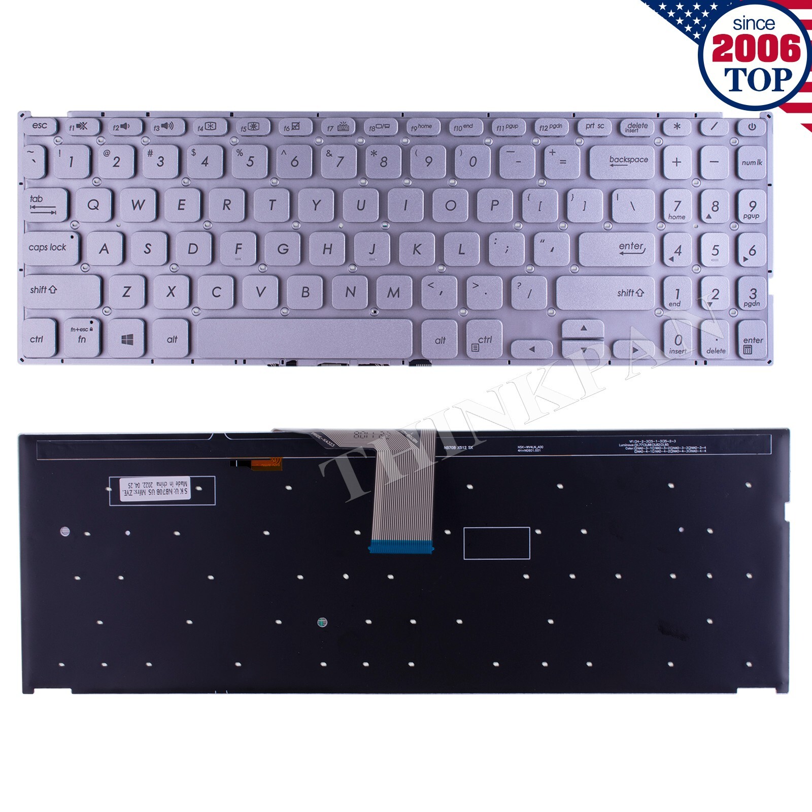 US Laptop Keyboard for Asus Vivobook F512J X512J X512JA X512 X512D X512FA X512F