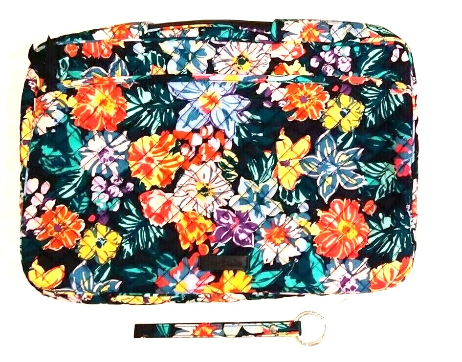 NWT Vera Bradley Laptop Organizer in Happy Blooms Padded Case Sleeve + FREE Gift