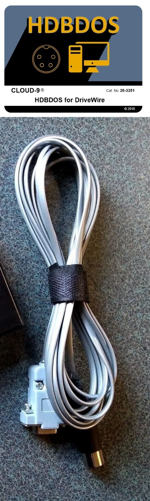 TRS-80 Coco DriveWire CABLE Tandy Color Computer 1 2 3 Colour