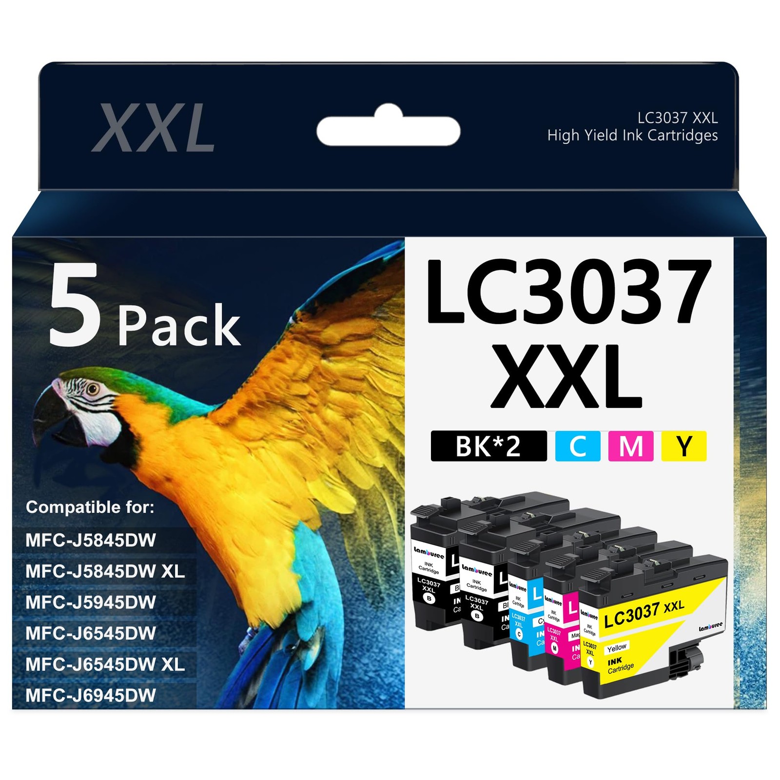 LC3037XXL Ink Cartridges with Super High-Yield for Brother LC3037 Work for MF...