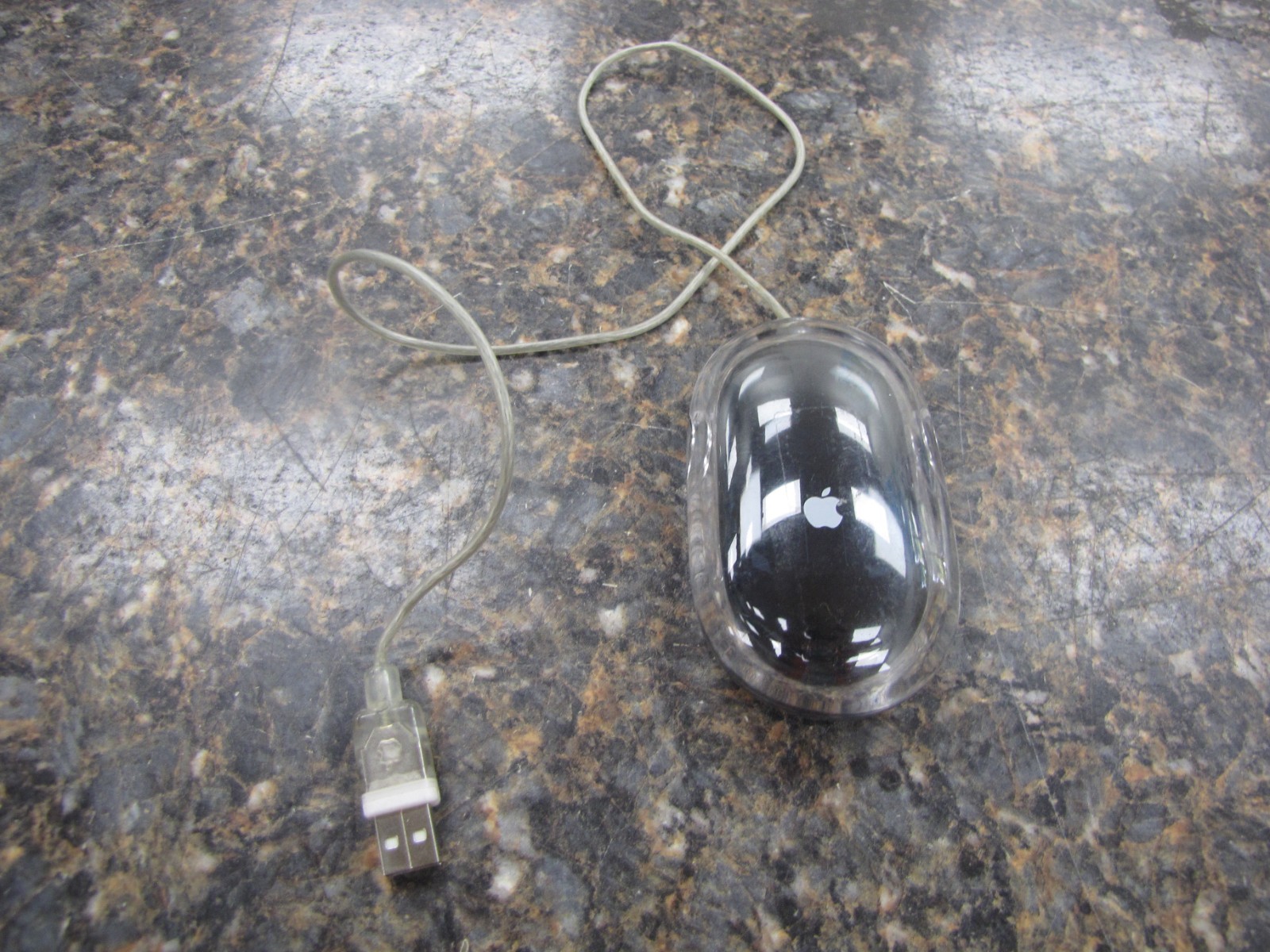 Vintage Apple Pro Mouse Graphite Black & Clear USB Mac