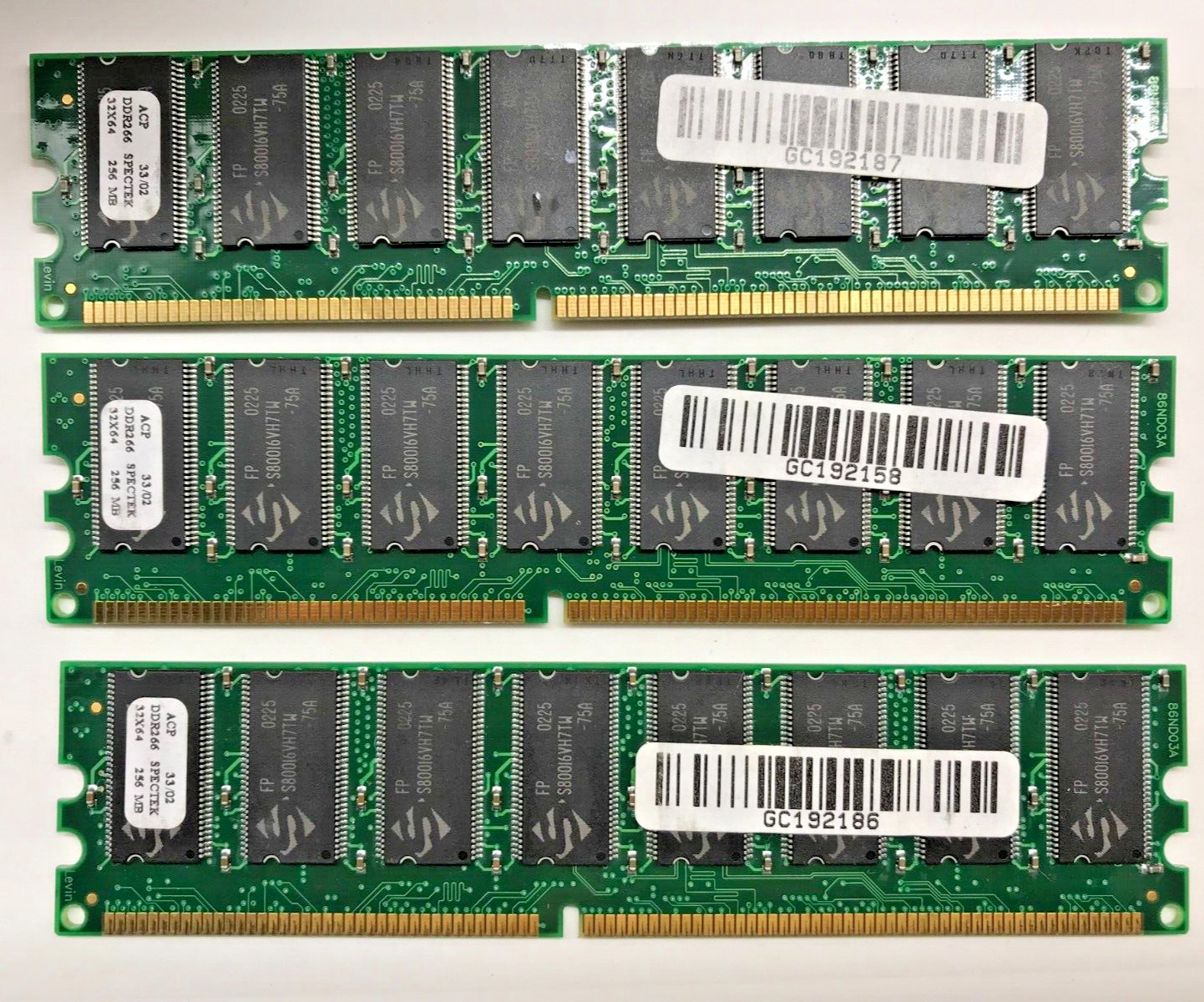 Spectek 768MB (3x256MB) DDR P32M6416HH7-75A 266MHz 32x64 PC2100 #R2254