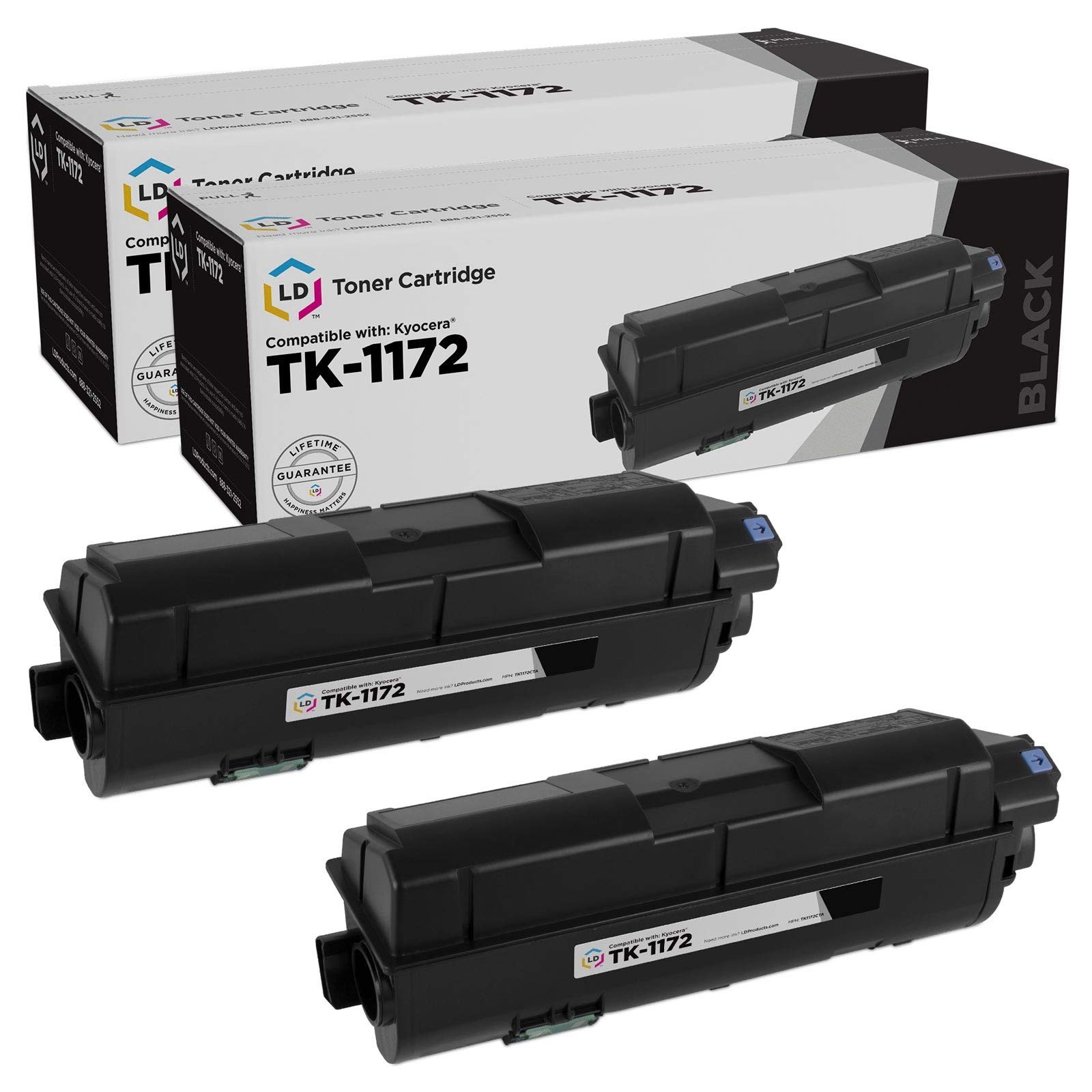 LD Compatible Toner Cartridge Replacement for Kyocera TK-1172 (2 Pack - Black) C