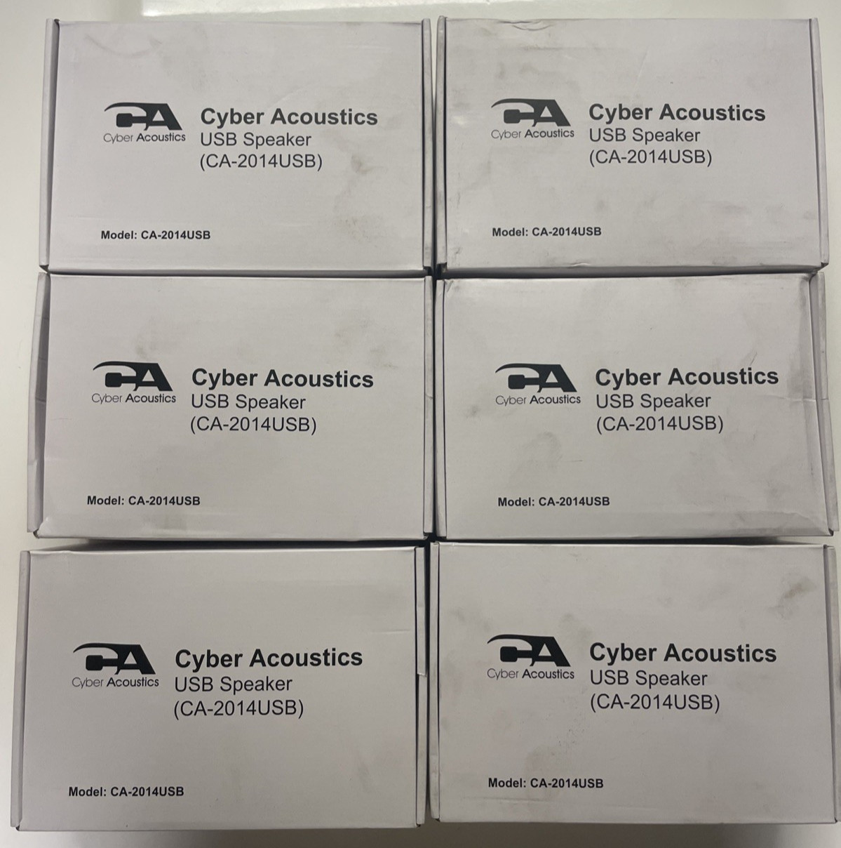 Lot of 6 Cyber Acoustics CA-2014USB Computer USB 2.0 Desktop Computer Speakers
