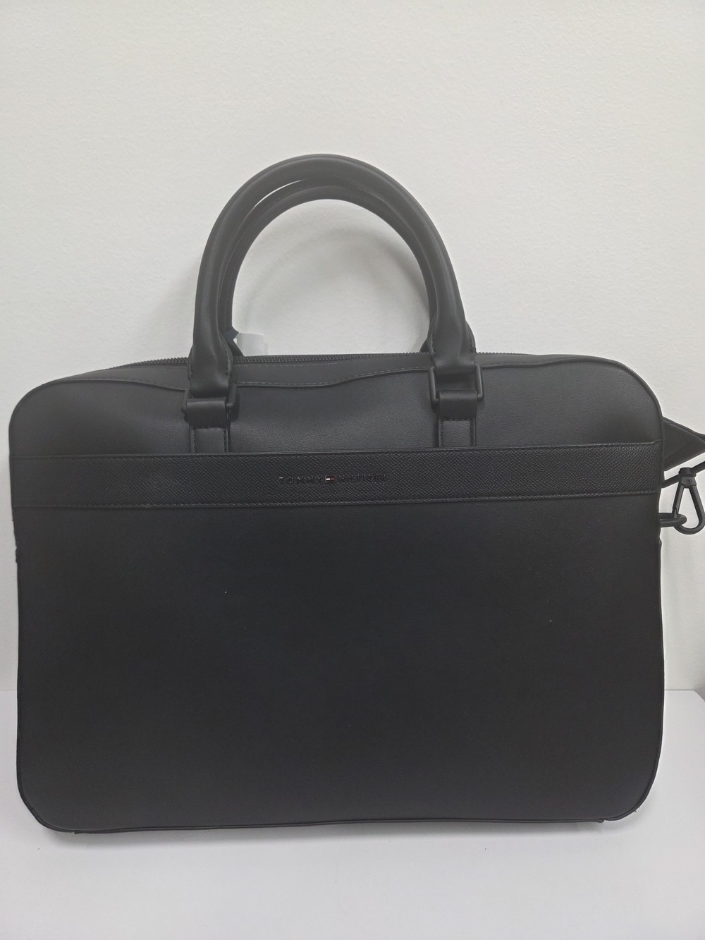 Tommy Hilfiger Black Laptop Briefcase with Shoulder Strap