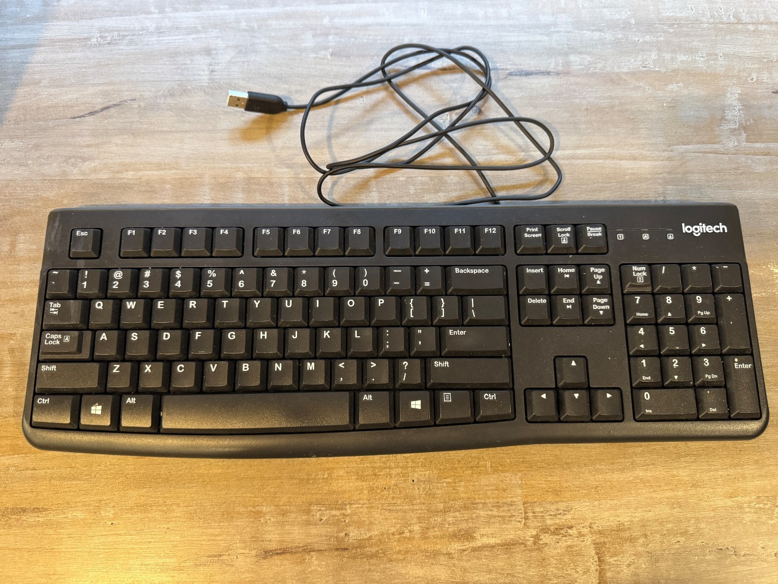 Genuine Logitech K120 Black USB Wired Standard Computer Keyboard YU0042 - Black