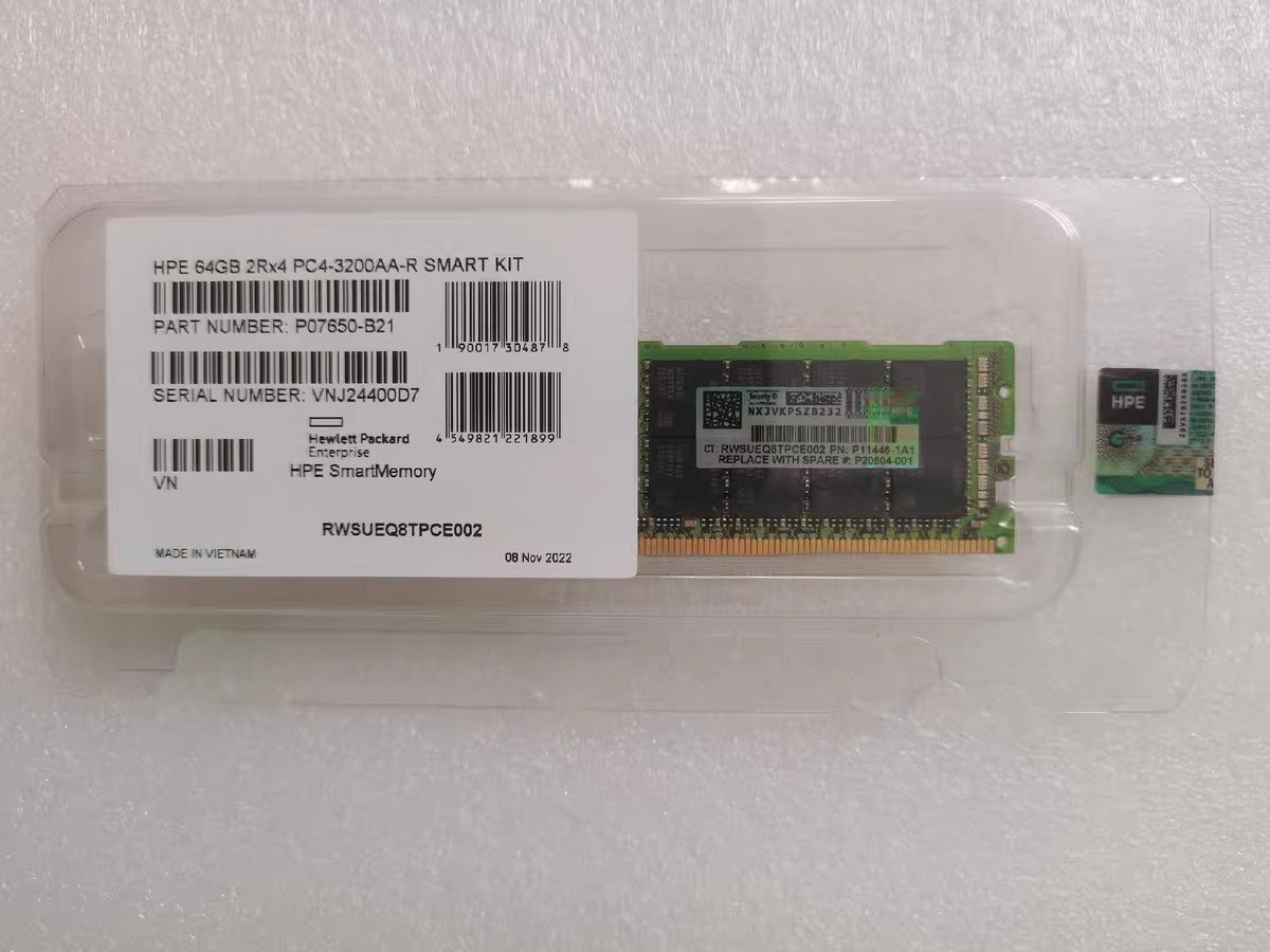 NEW P07650-B21 P11446-1A1 HPE 2RX4 64GB DDR4 PC4-3200AA RDIMM ECC Server Memory