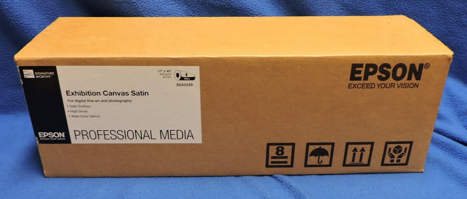 Epson America S045249 17 in. x 40 ft. Exhibition Canvas Satin Paper Roll