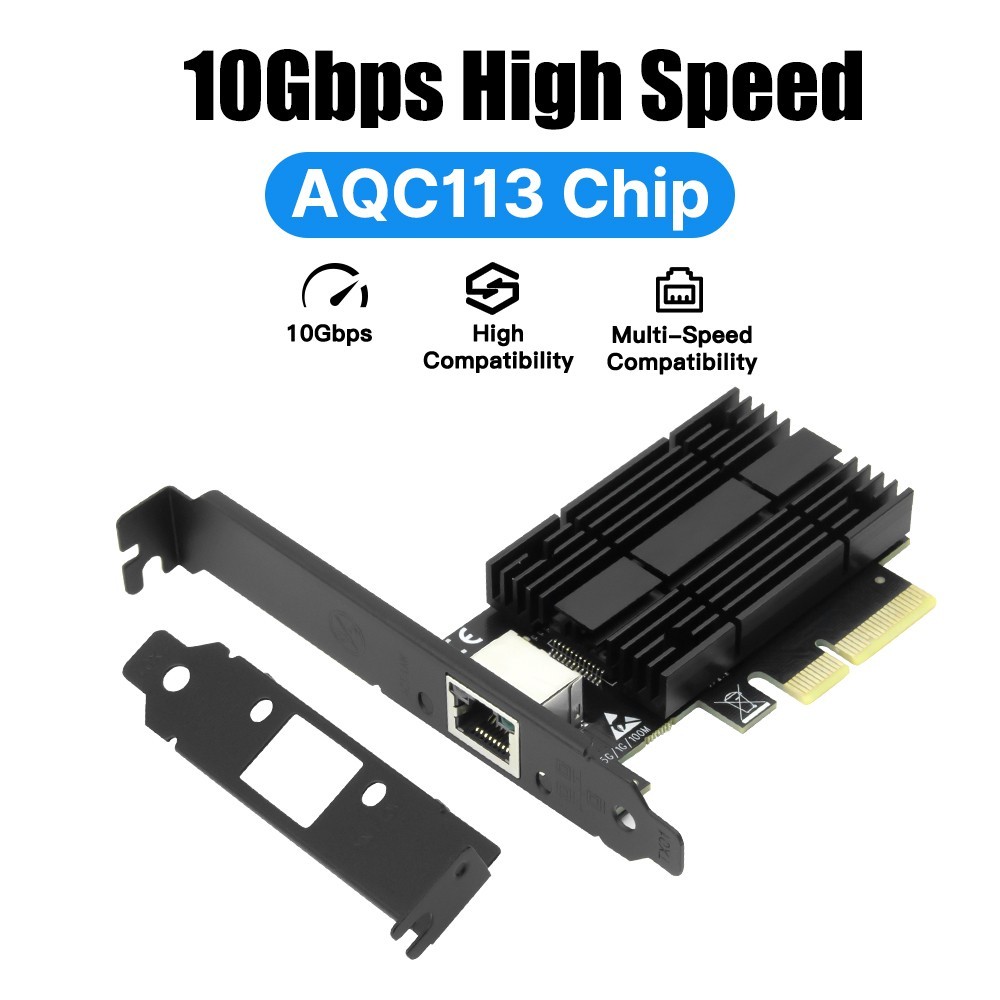 10 Gigabit PCIe Ethernet Card AQC113 RJ45 Network Adapter for Server & Desktop