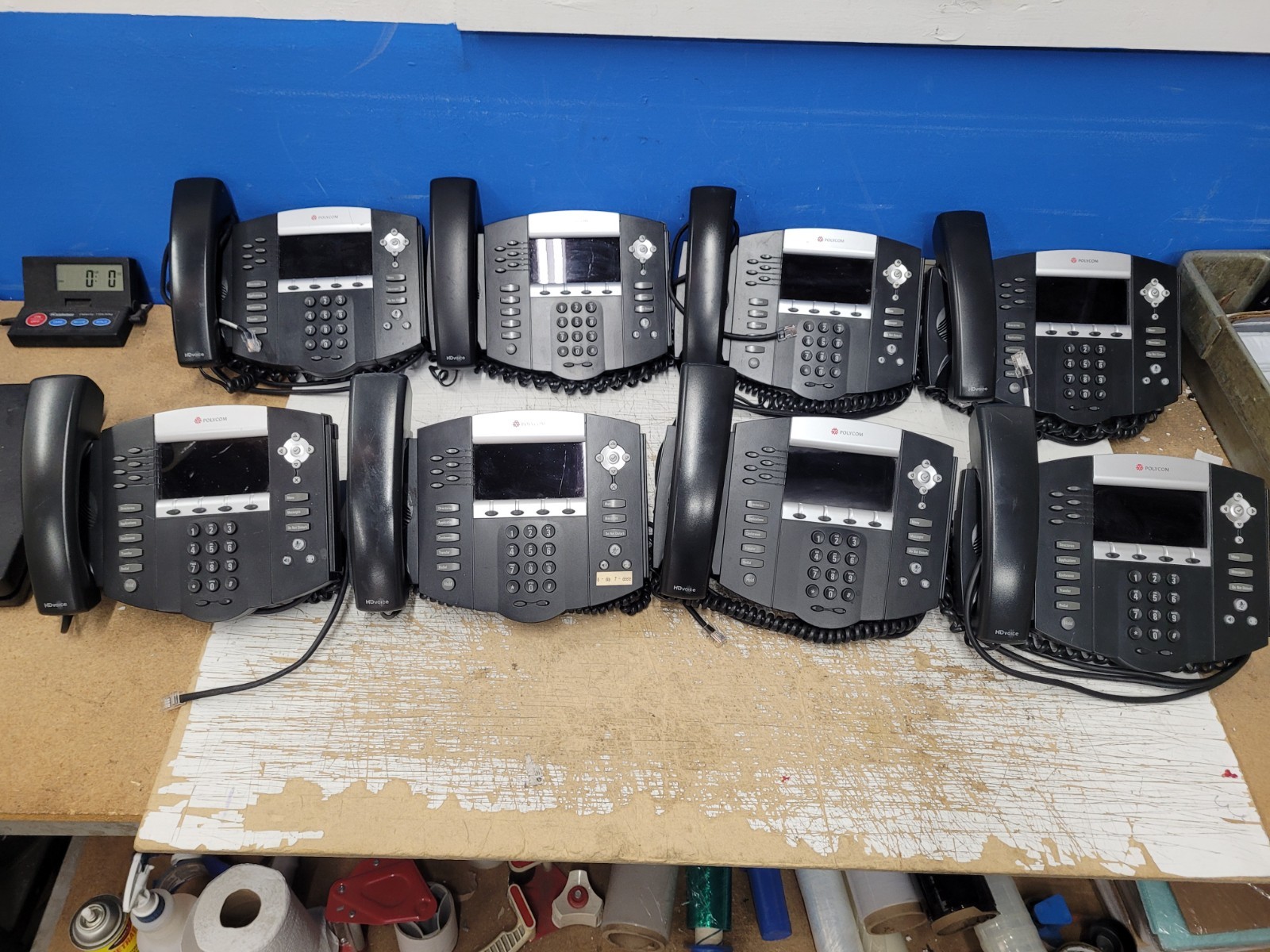 Lot Of 8 Polycom SoundPoint IP670SIP Telephones W/ Out Ac Cord-2201-21670-001