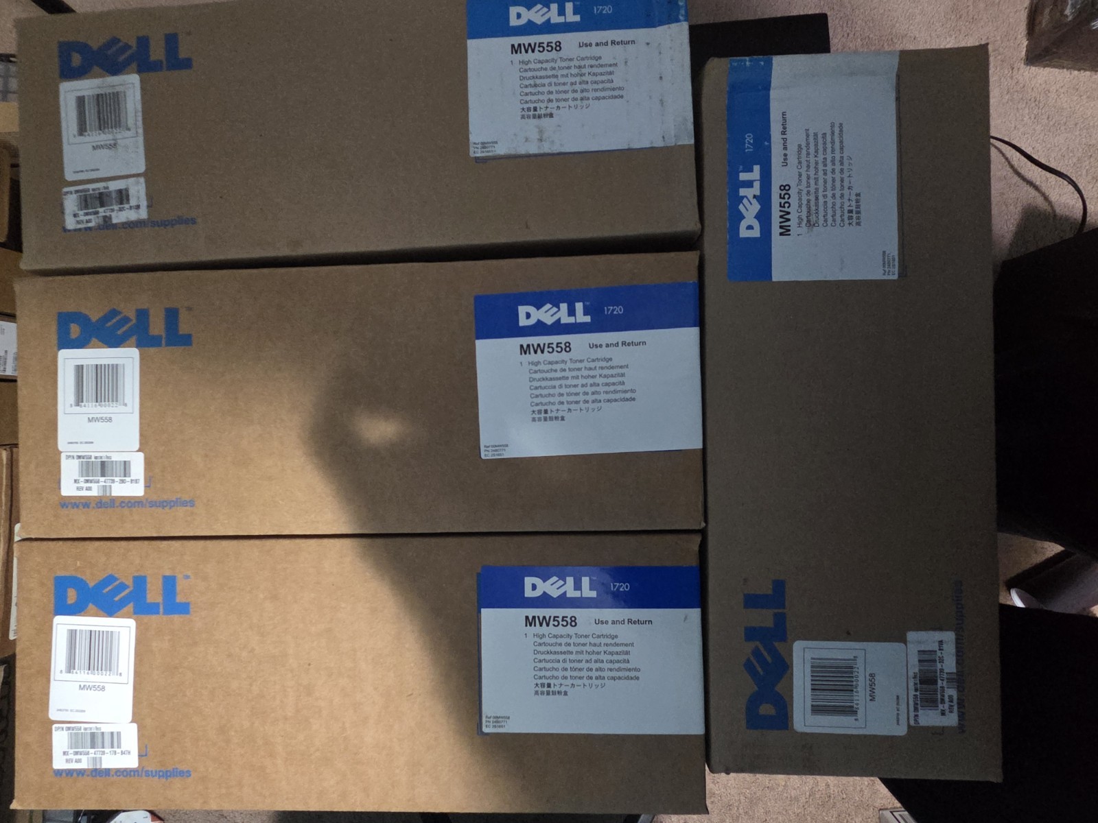 Dell MW558 High Yield Toner Cartridge Black Laser for 1720 Printer 4pcs