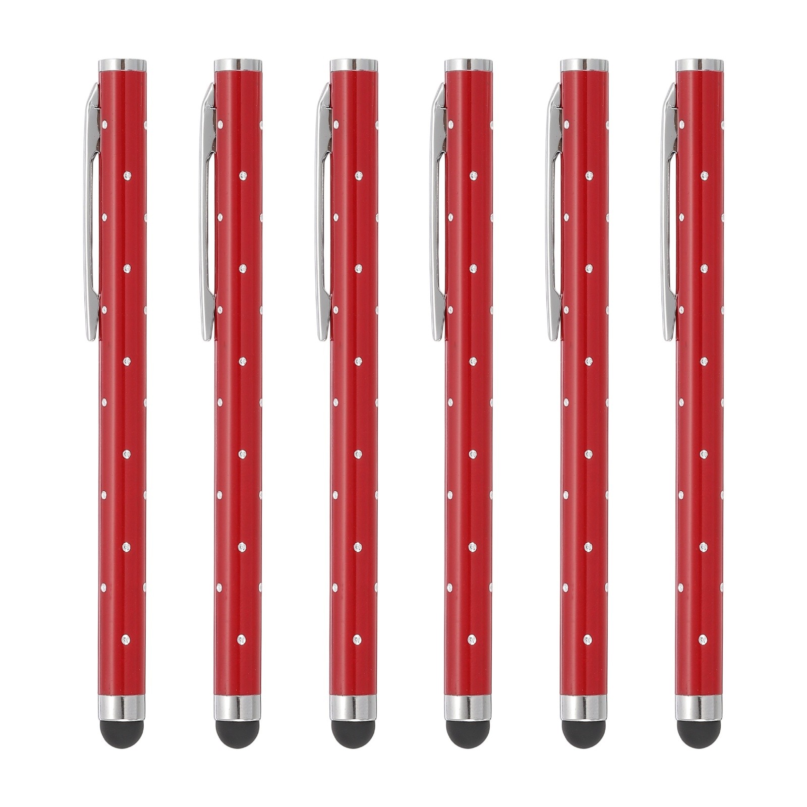 6 Pcs Bling Crystal Stylus Pens for Touch Screens, Red