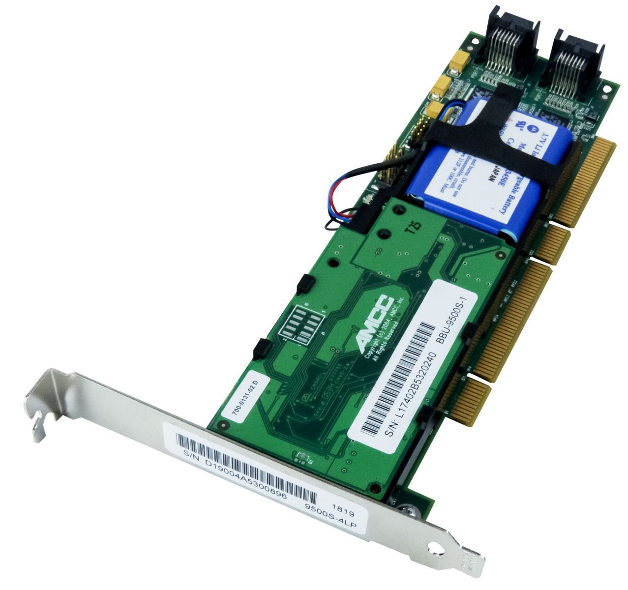 CONTROLLER 3WARE 9500S-4LP SATA RAID 128MB +BBU PCI-X JBOD 0, 1, 10, 5 150MBps