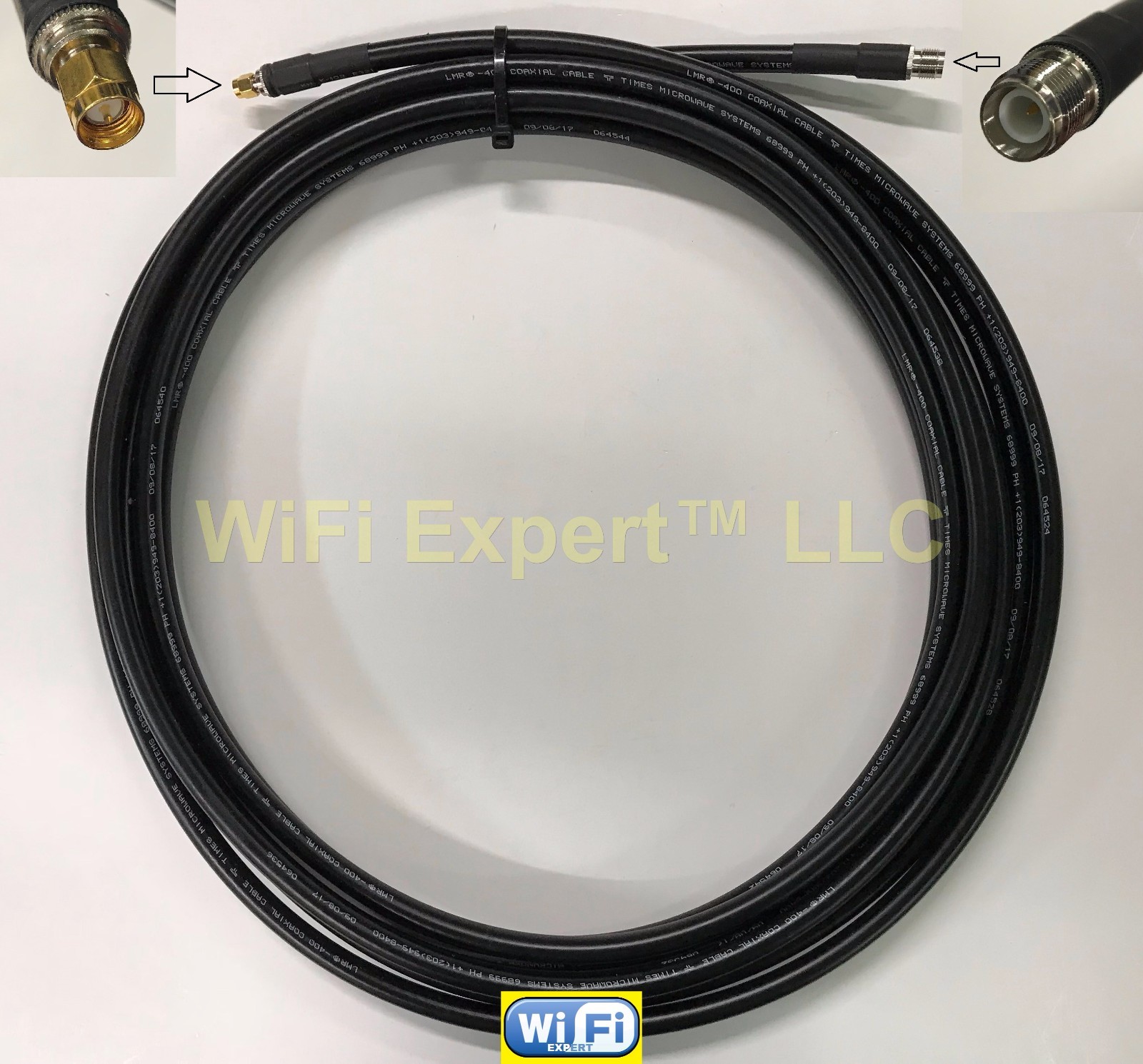 TIMES® 25 FEET LMR-400 Times Microwave Coax Cable SMA Male to RP-TNC Jack LMR400