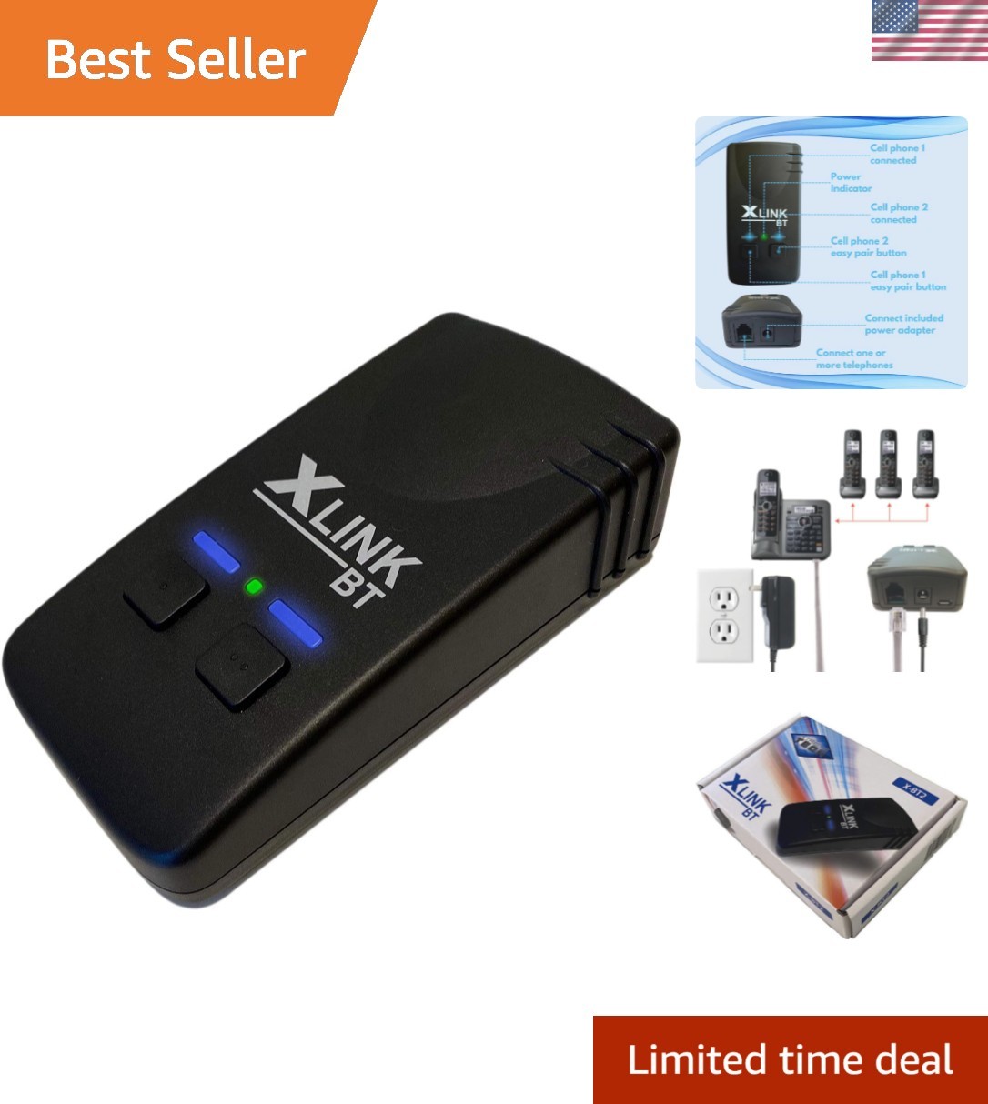 Streamline Calls with Bluetooth Home Telephone Hub - Connect Two Cell Phones