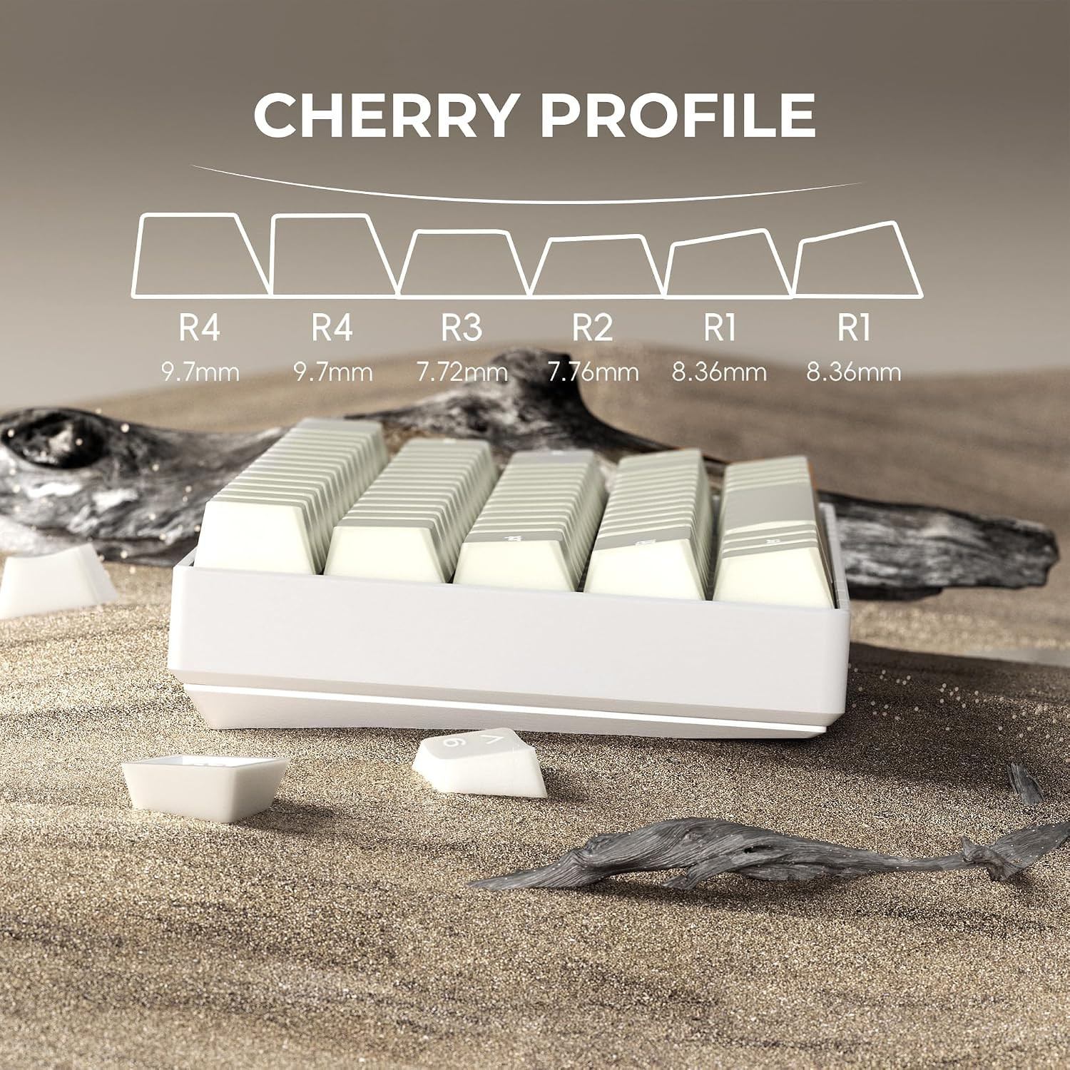 XVX White Jade Keycaps, Double Shot PBT Keycap Set with Cherry Profile, 121-K...