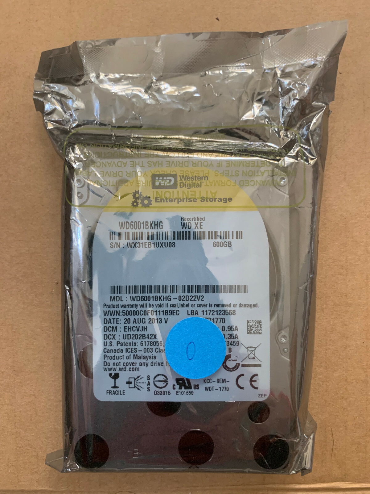 Western Digital WD6001BKHG 600GB 10K 6Gb/s 32MB Cache 2.5" SAS HDD Hard Drive