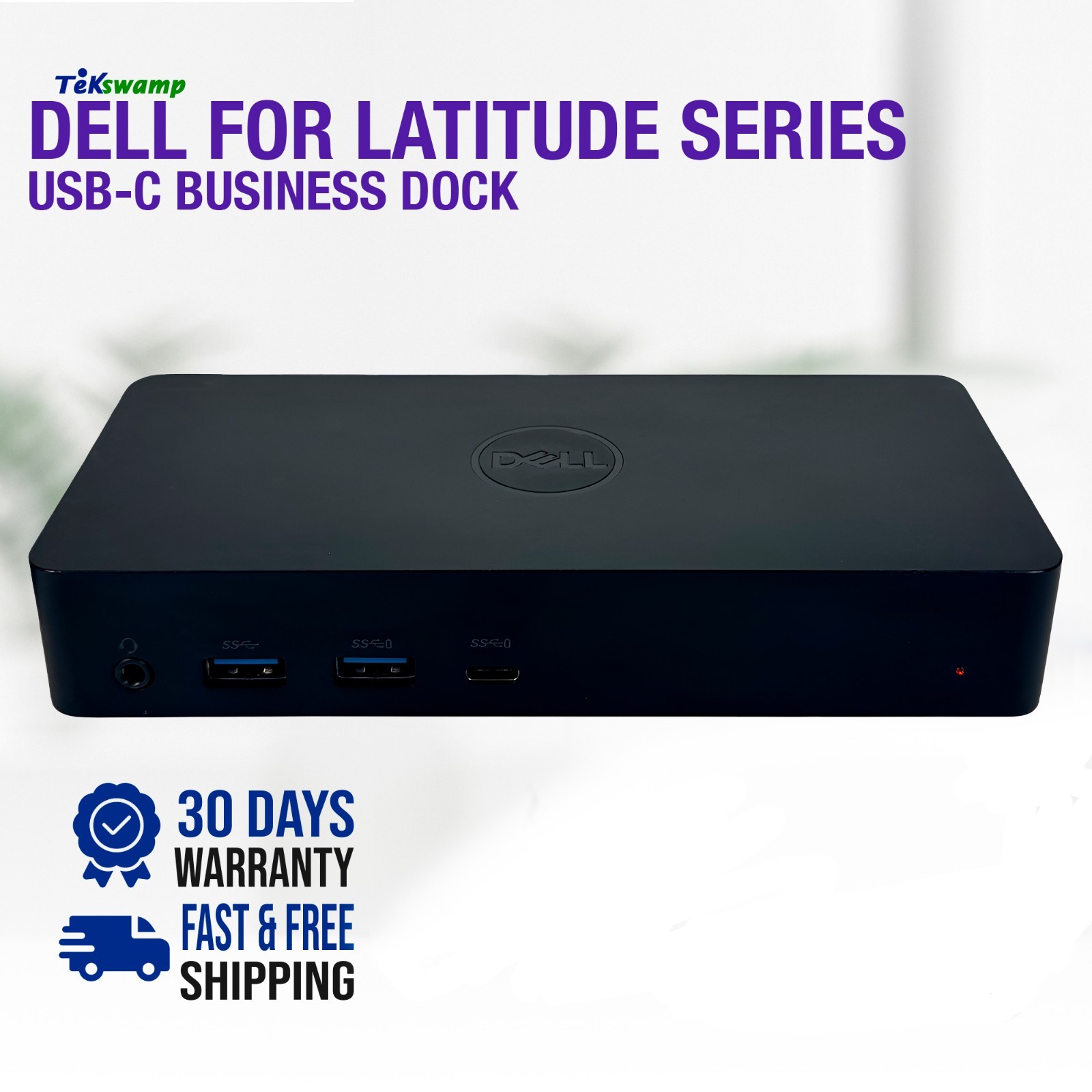 Dell Dual USB-C Dock Station for Latitude 14 3490 5480 5490 5491 NO ADAPTER