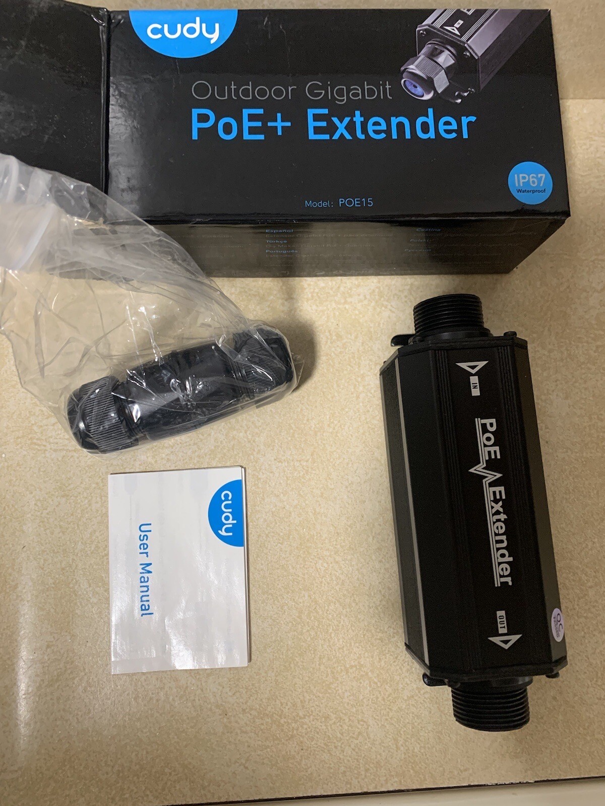 Cudy PoE+ Extender  POE15 Gigabit Outdoor IP67 Waterproof 10/100/1000Mbps RJ45