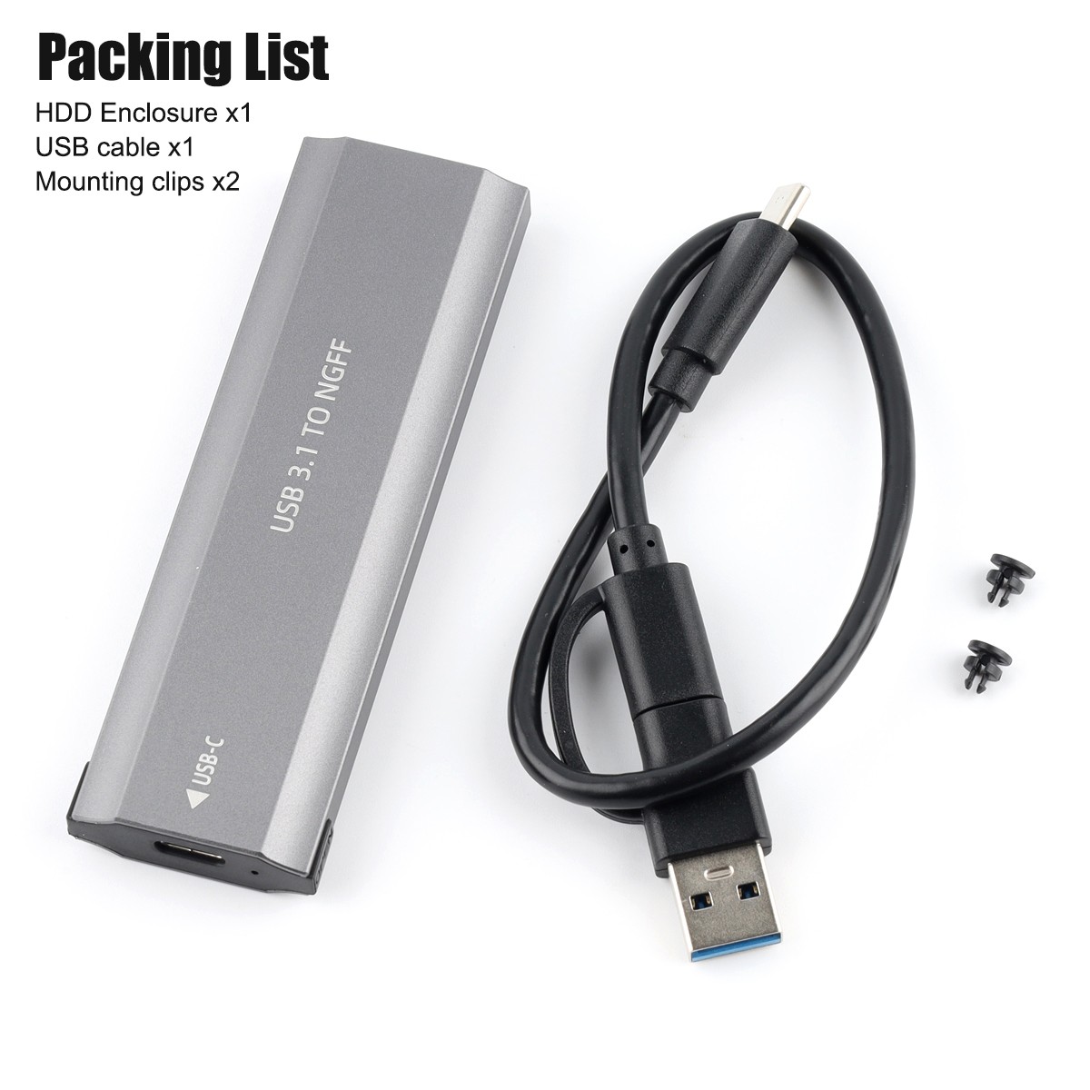 M2 SSD Case NGFF NVMe Enclosure M.2 to USB Type C 3.2 SATA Hard Drive Adapte USA