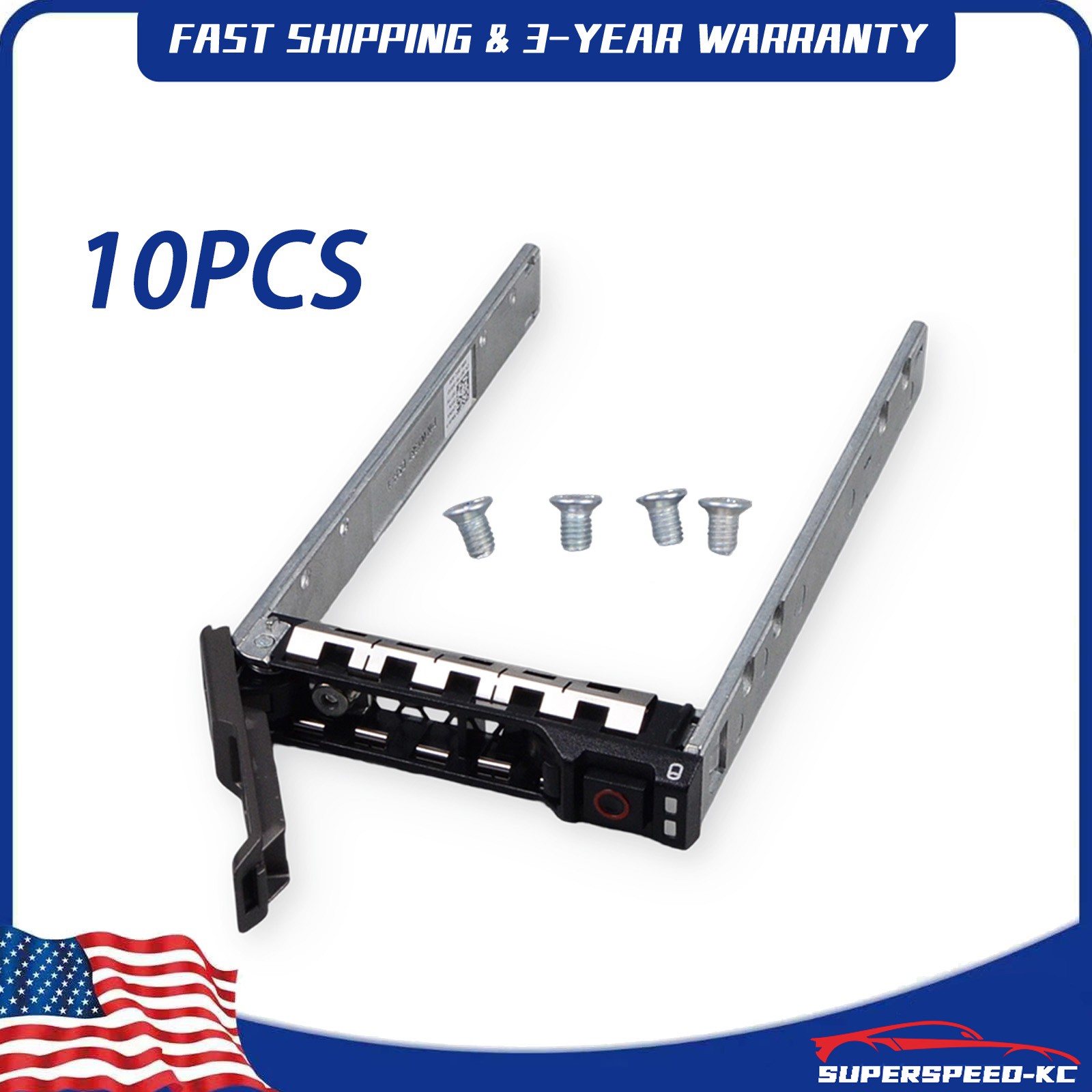 10X 2.5in Hot Plug HDD Caddy Tray For Dell R430 R630 R730 R720XD With Screws