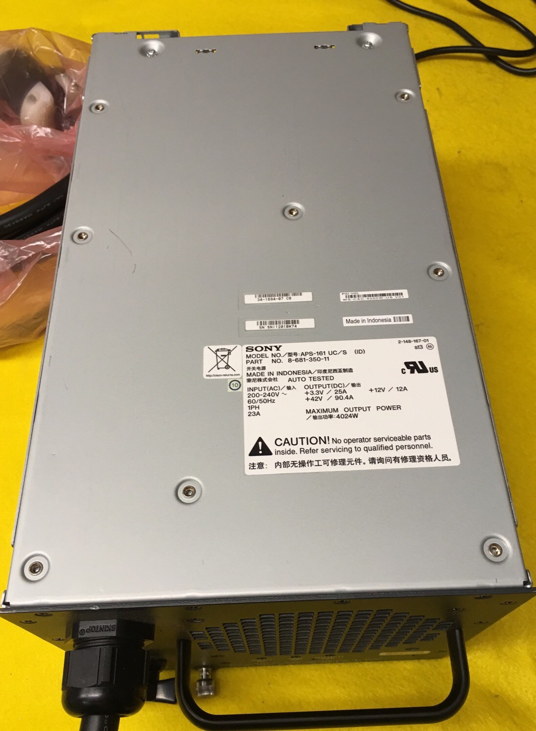 SONY APS-161UC/S  Cisco PN. 8-681-350-11