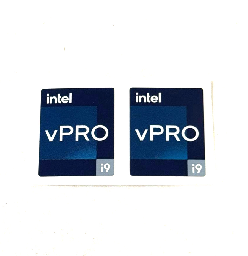 2Pcs Intel vPRO i9 Sticker  Label Case Badge Decal 18mm x 22mm