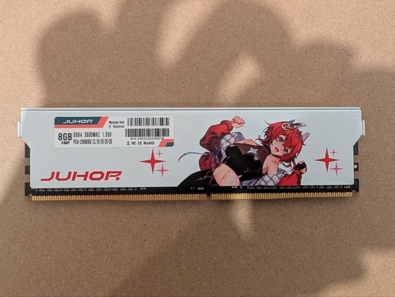 JUHOR 8GB DDR4 3600MHz PC4-28800U CL16 1.35V XMP Desktop RAM UDIMM