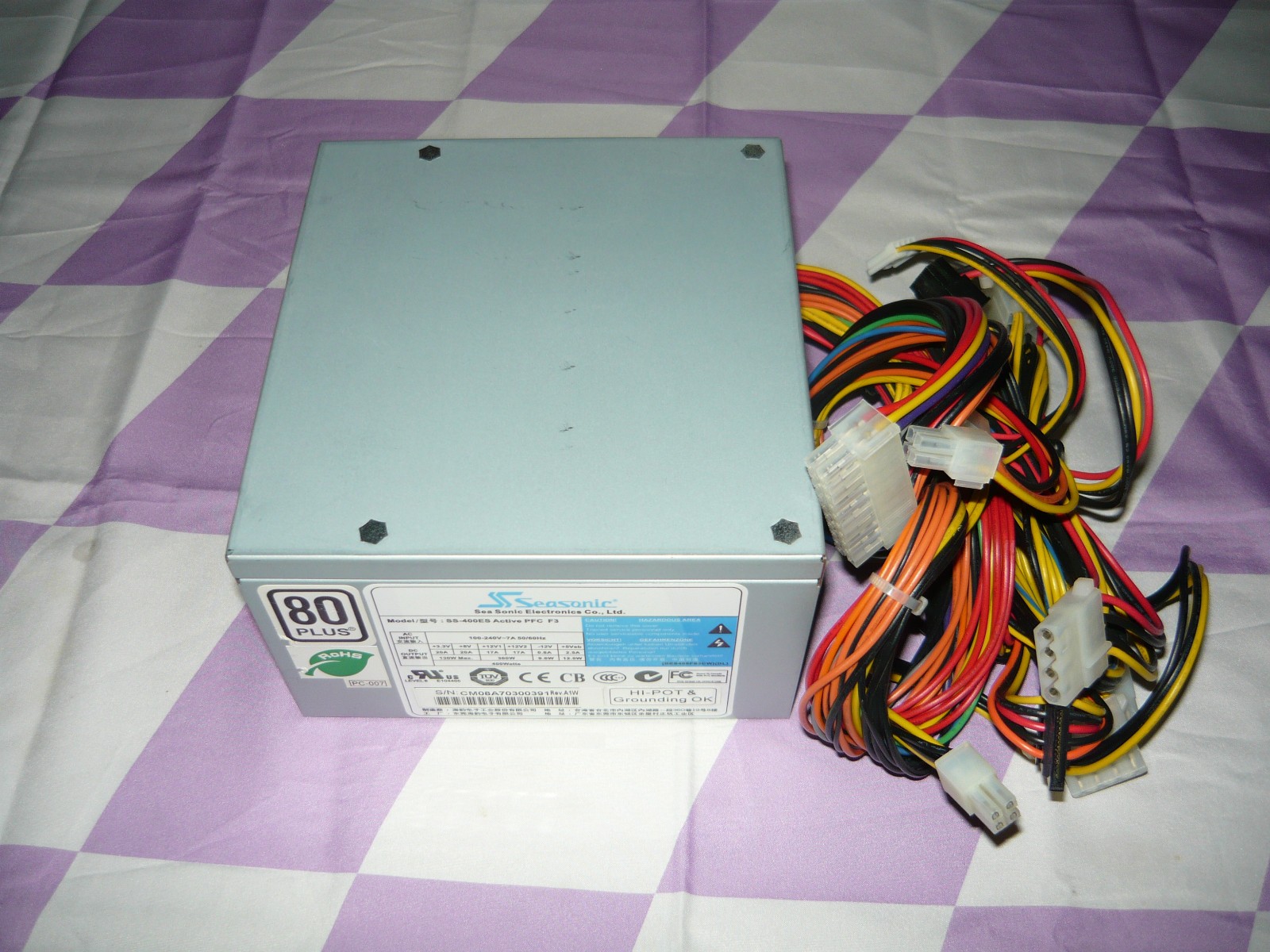 Seasonic SS-400ES Active PFC ATX Power Supply 80 Plus PSU 400W Used