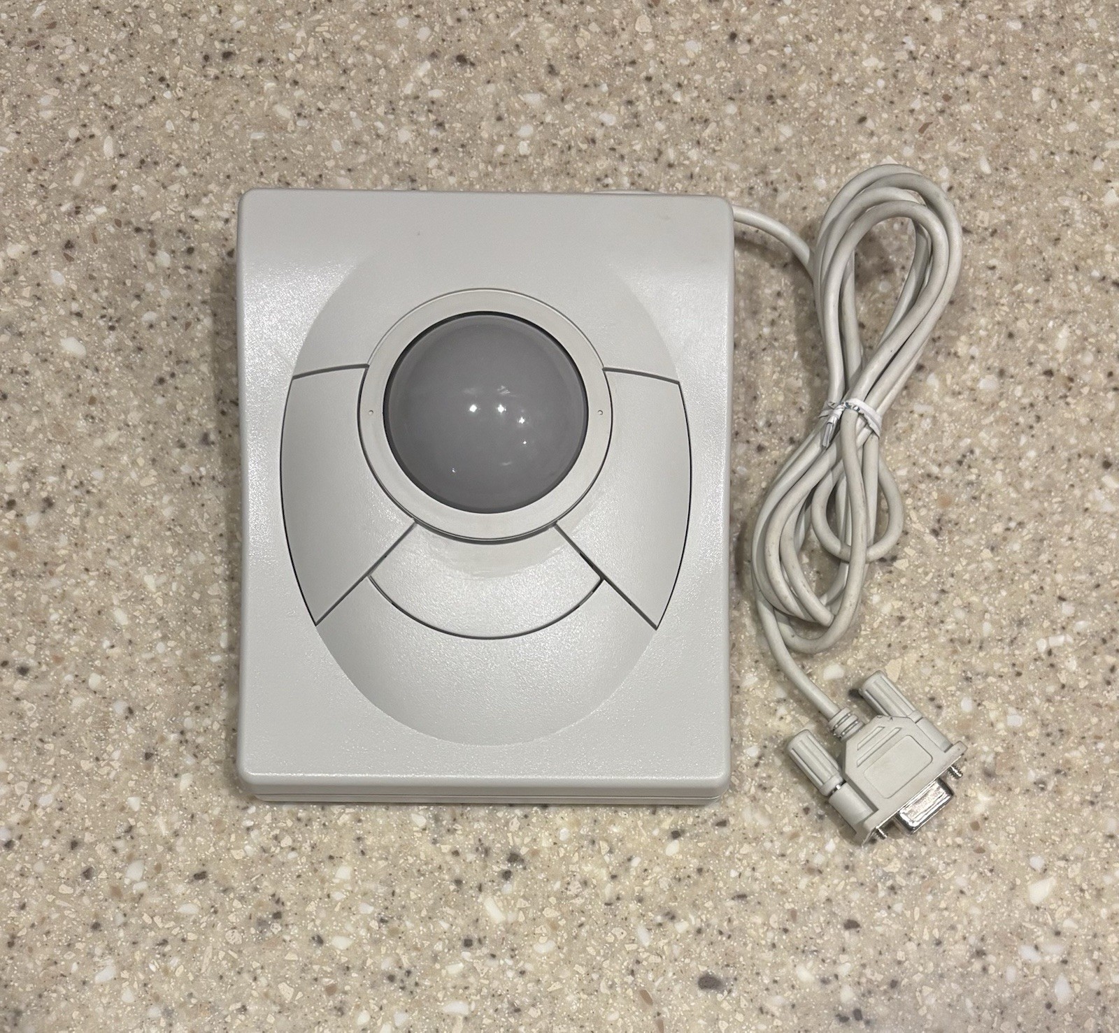 Vintage Qtronix TP-90MP Mechanical Trackball Mouse 3 Button Untested