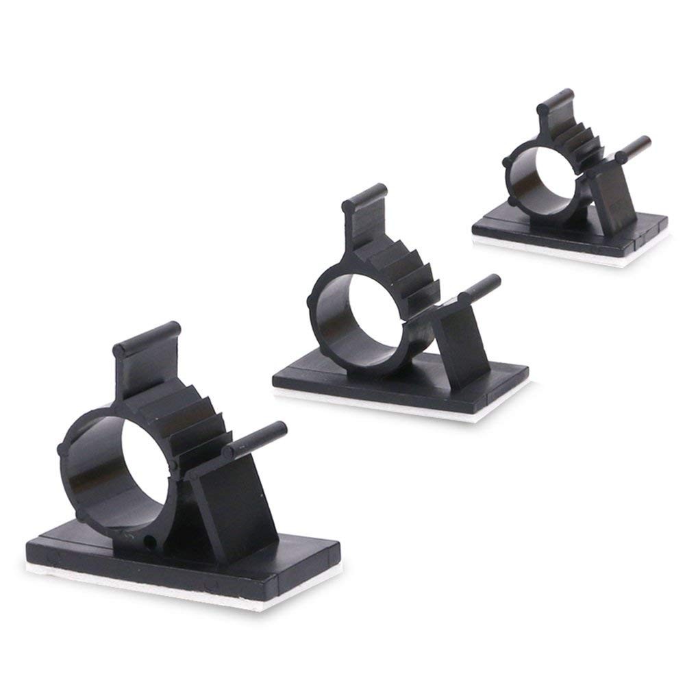 100Pcs 3 Sizes Adjustable Multipurpose Self-Adhesive Cable Clips Wire Clamps ...