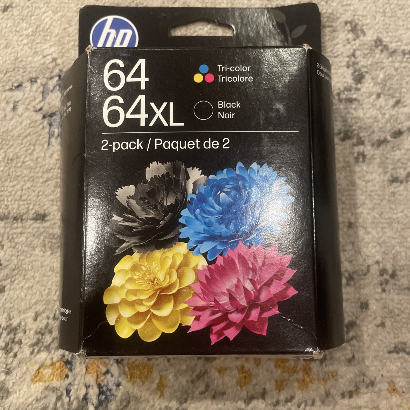 NEW HP 64 TRI-COLOR & 64 XL BLACK INK CARTRIDGES GENUINE EXP. DEC 2027
