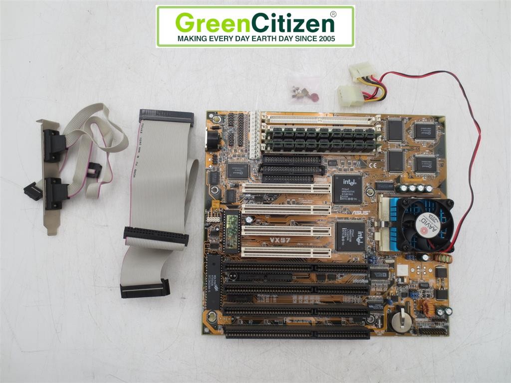 ASUS VX97 Rev 1.01 Socket 7 Baby AT Motherboard Pentium-MMX 233MHz 64MB RAM 