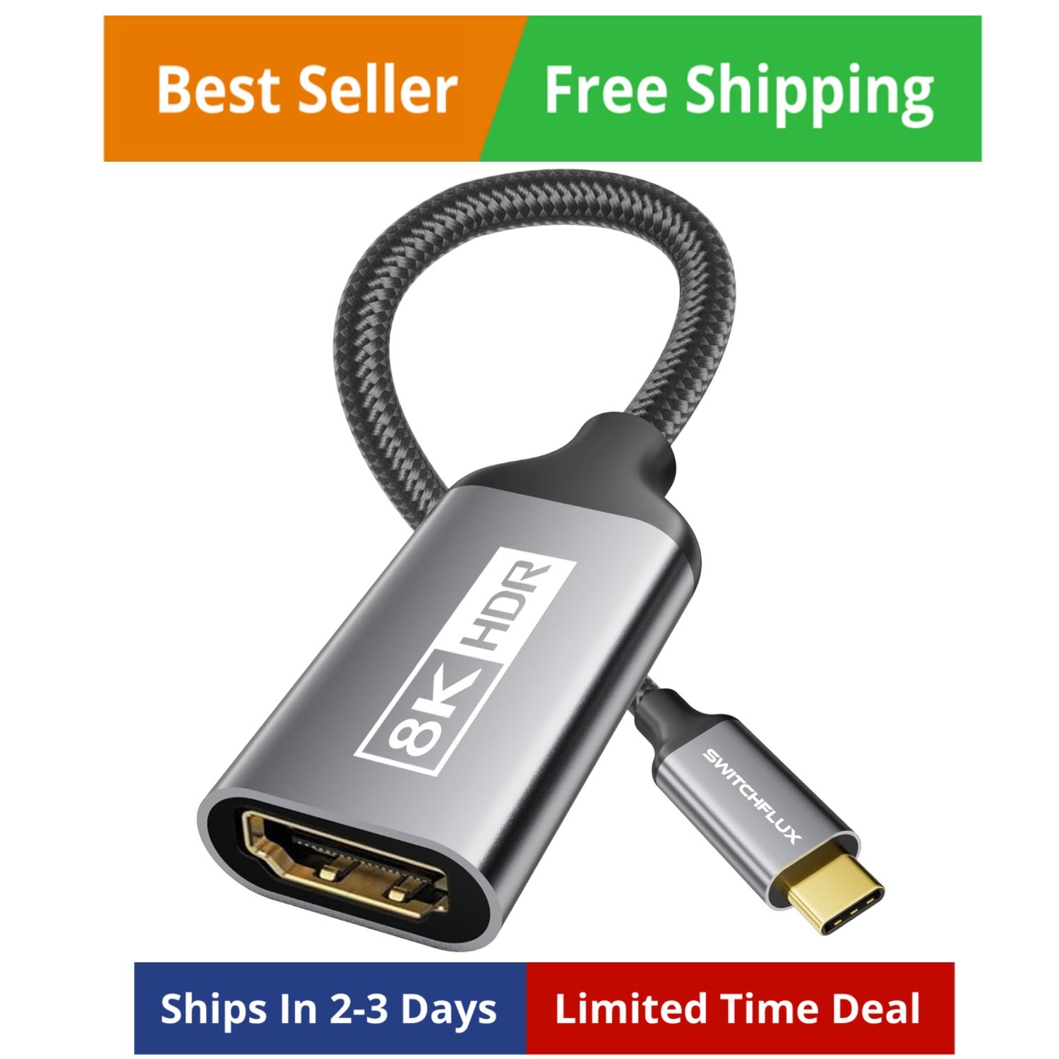 USB-C to HDMI 2.1 Adapter | 8K@60Hz,4K@144Hz,2K@165Hz High-Speed USB Type C 3...