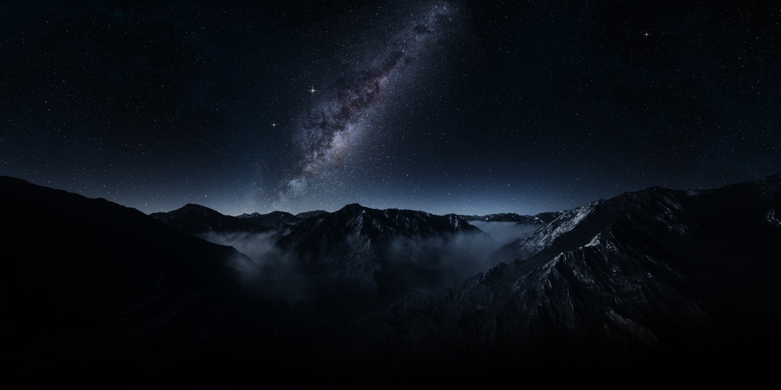 Landscape nature mountains starry night milky way galaxy Custom Gaming Mat Desk