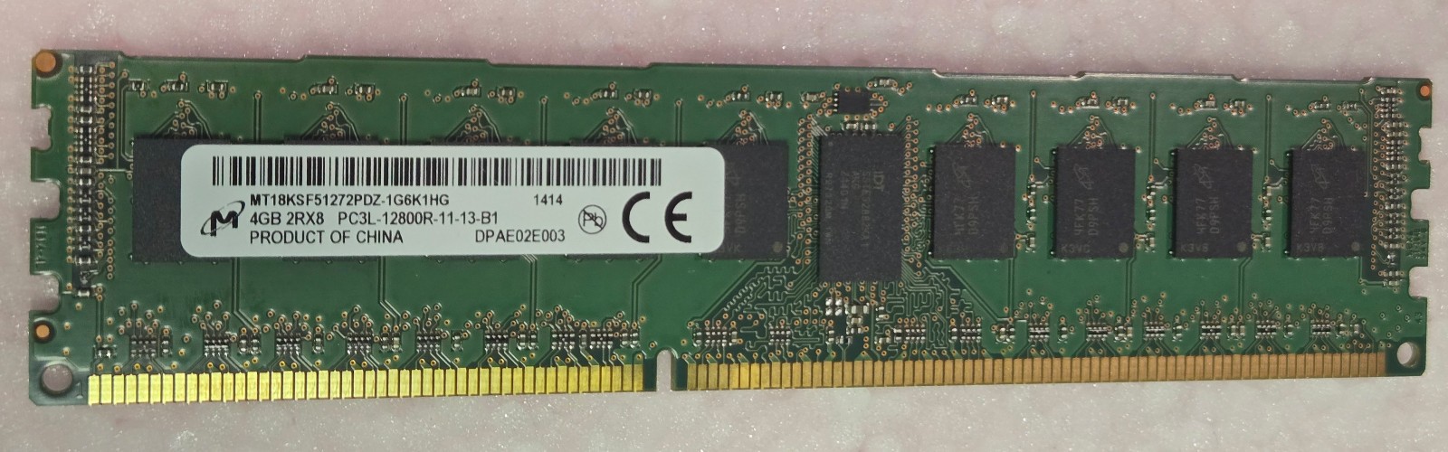 Tray of 50 - Micron  4GB DDR3-1600MHz 2Rx8 PC3L-12800R - MT18KSF51272PDZ-1G6K1HG