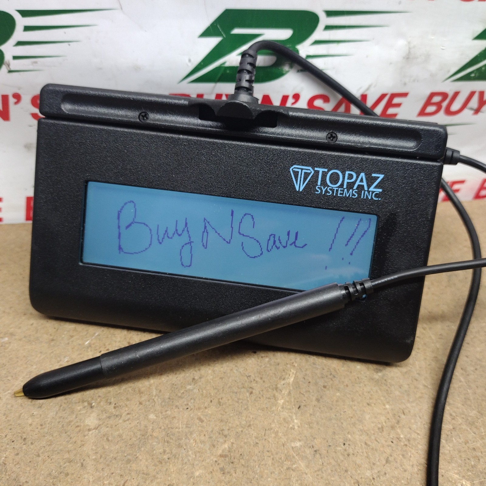 Topaz SignatureGem T-LBK462-BSB-R Signature Capture Pad w/Pen & USB Corded -USED