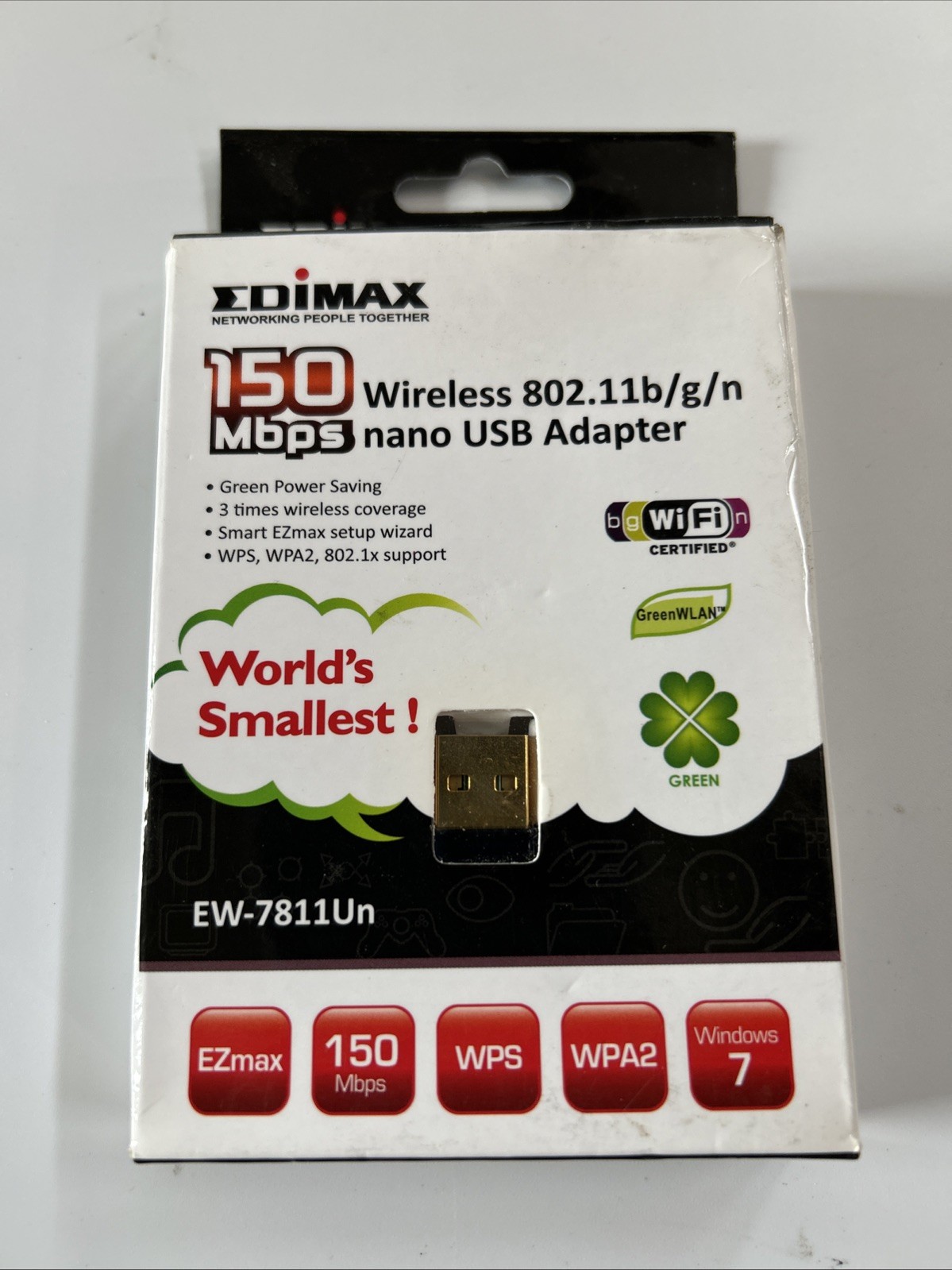 Edimax EW-7811UN V2 Nano USB Wi-Fi 4 N150 150 Mbps Adapter / Gold New Open Box